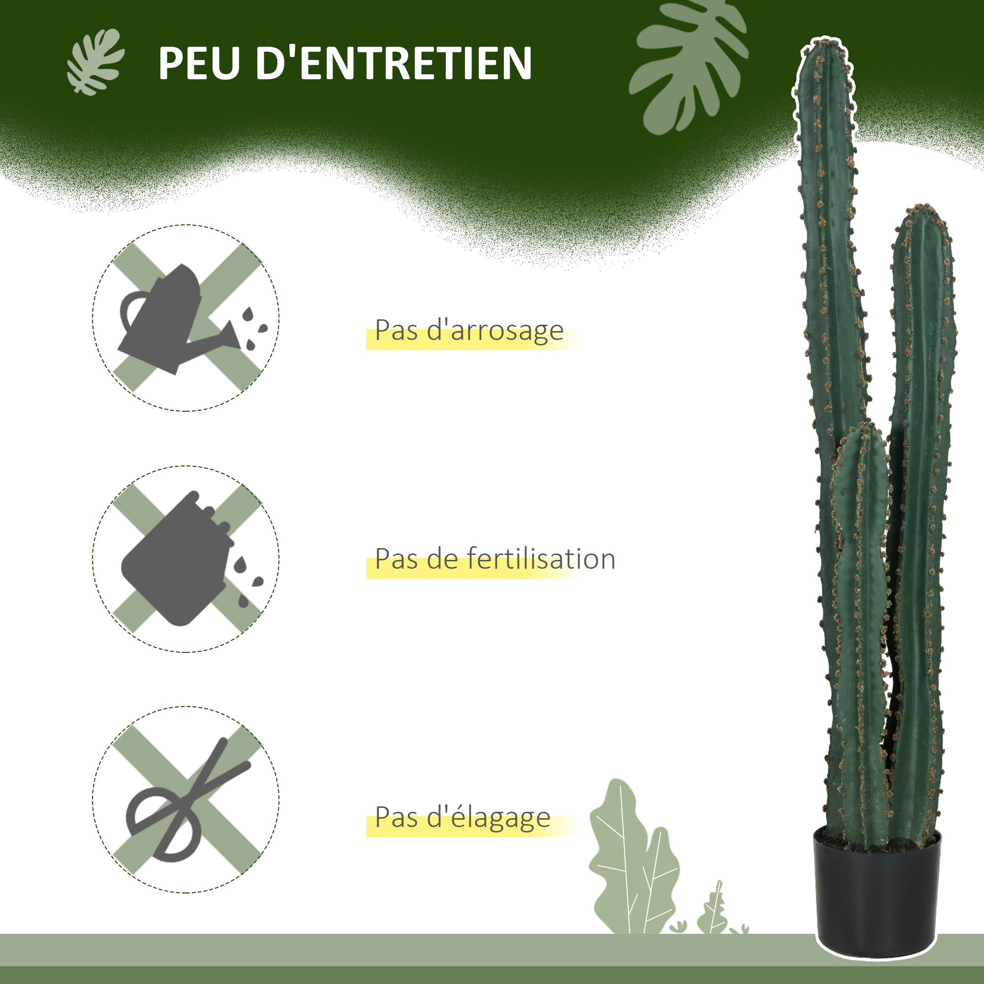 Highly Realistic Large Artificial Cactus Large Artificial Plant Dimensions: Ø 18 x 120H cm Green