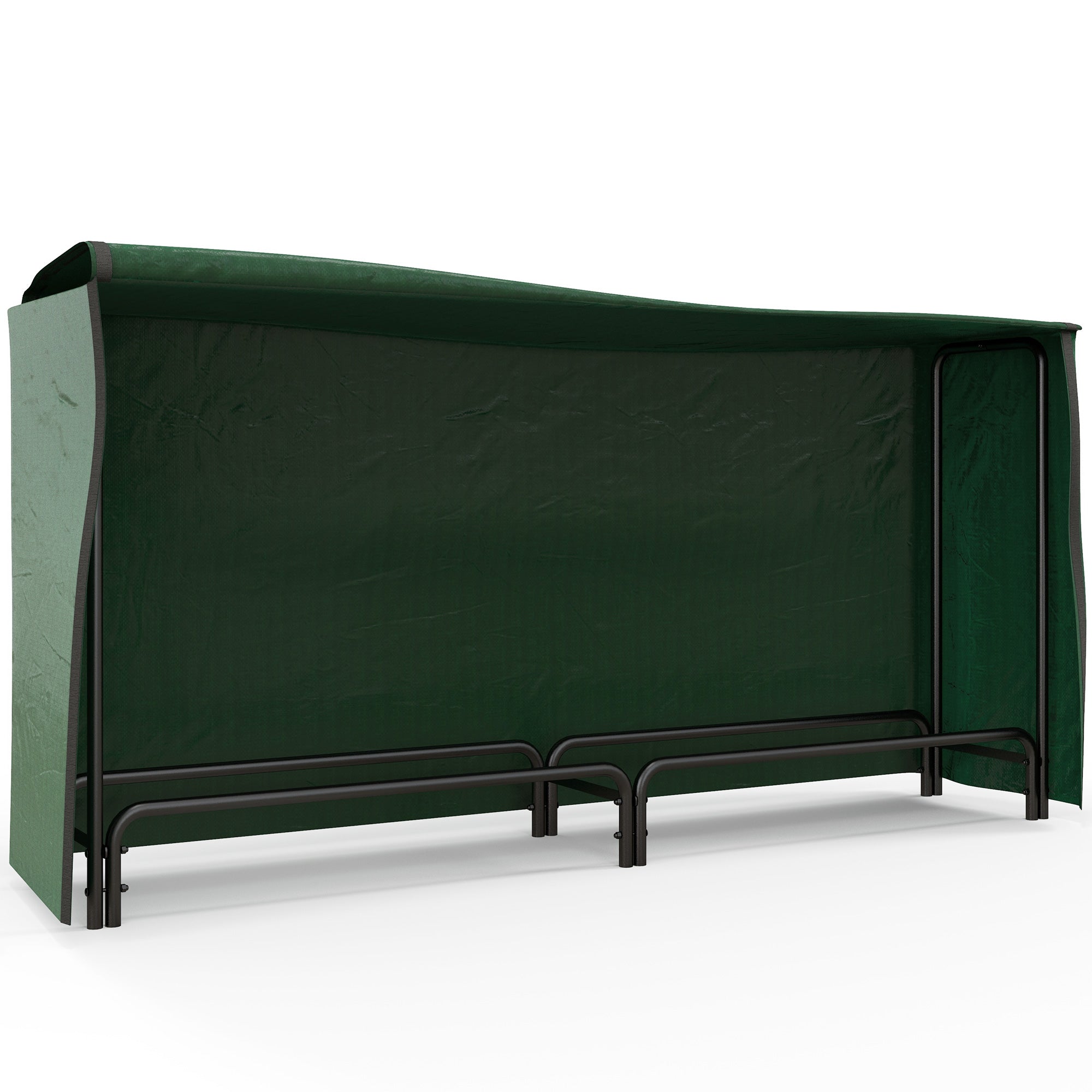 Firewood Rack 200 x 36 x 99 cm Log Rack with Water-Resistant Cover, Adjustable Firewood Storage for Garden, Patio, Metal, Black