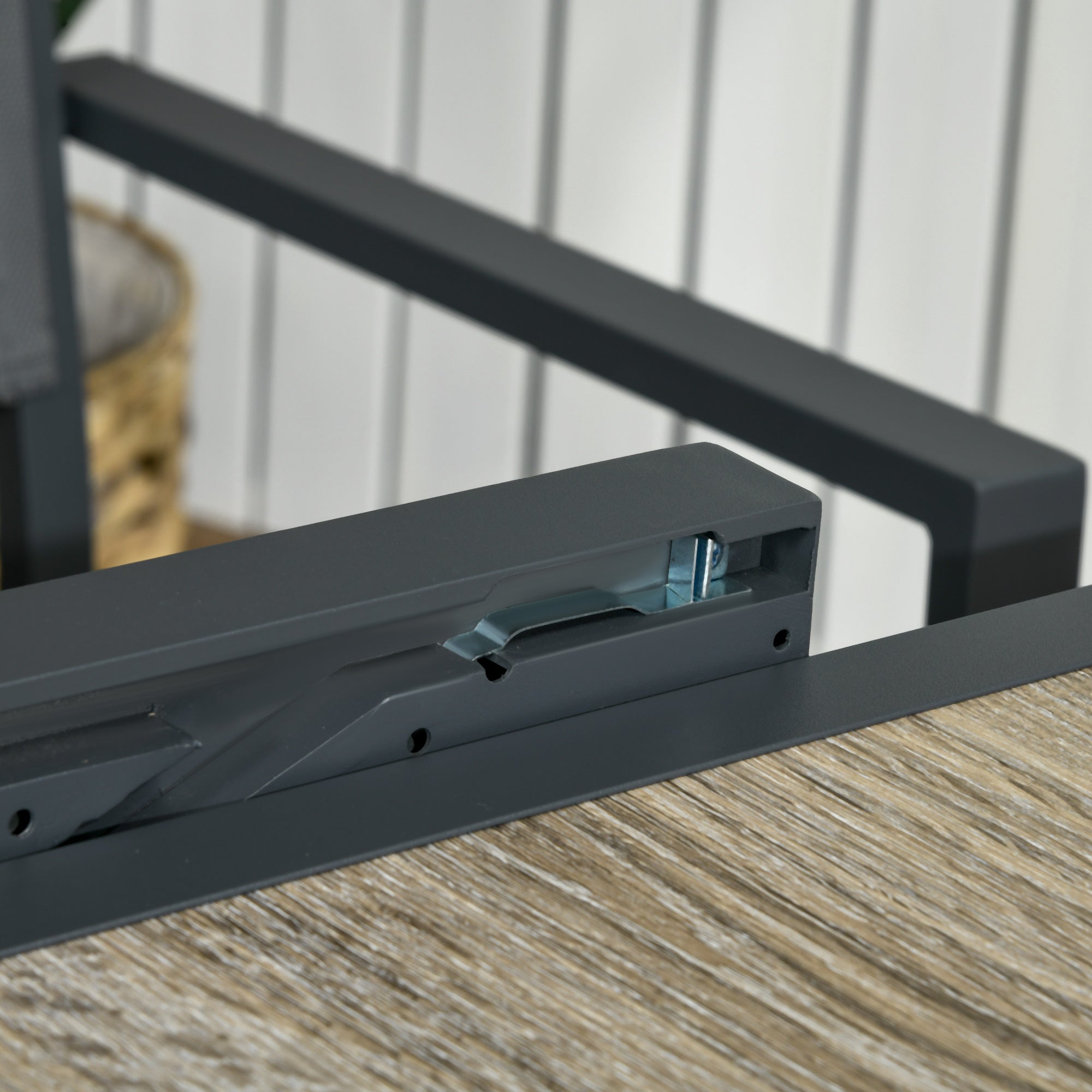 Garden Table, Dining Table for Garden with Extendable Tabletop, Terrace Table with Wood Effect, Balcony Table made of Aluminum, Beige+Gray, 160 x 80 x 75cm