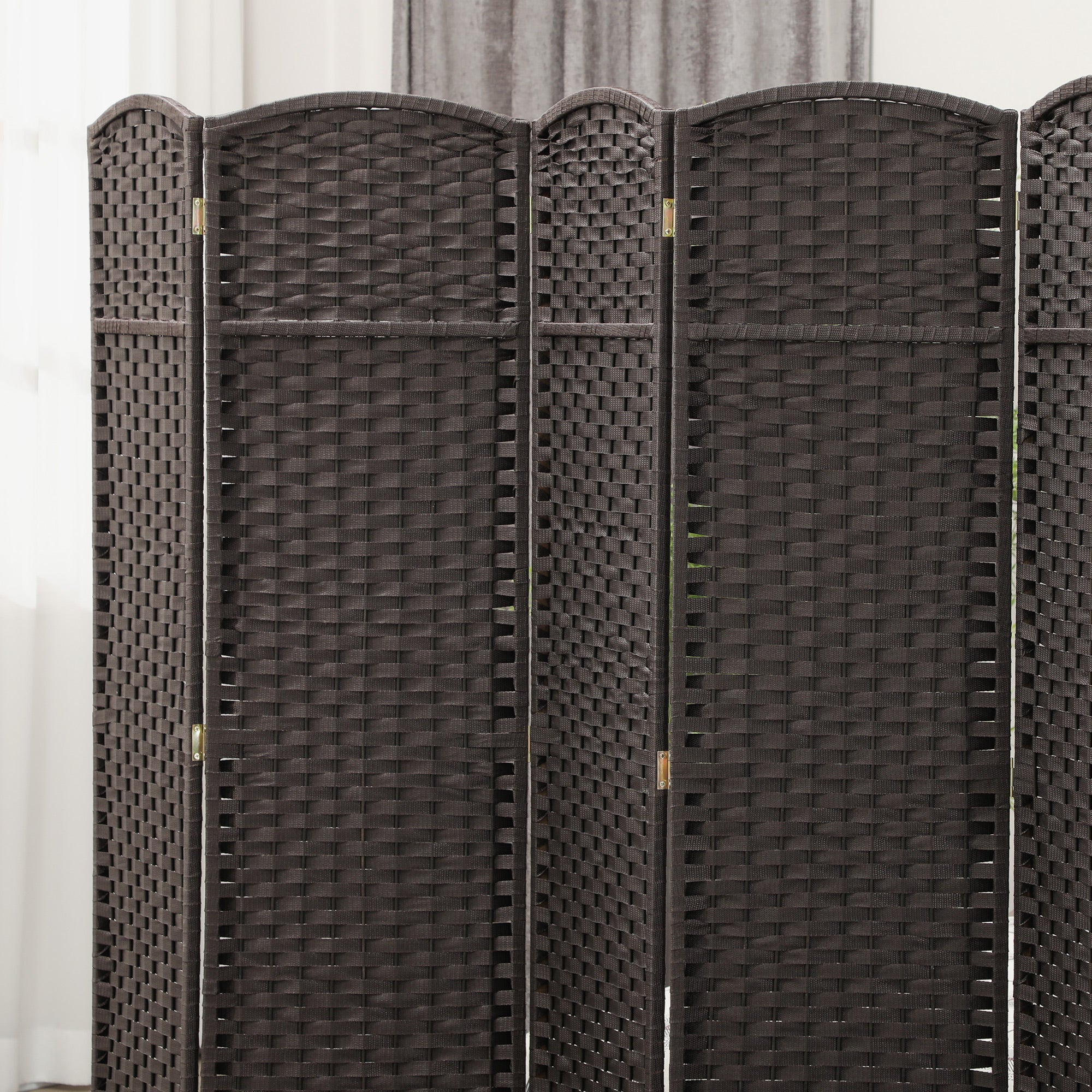 6-Panel 240x170 cm Room Divider Folding Privacy Screen for Living Room Bedroom Office Brown