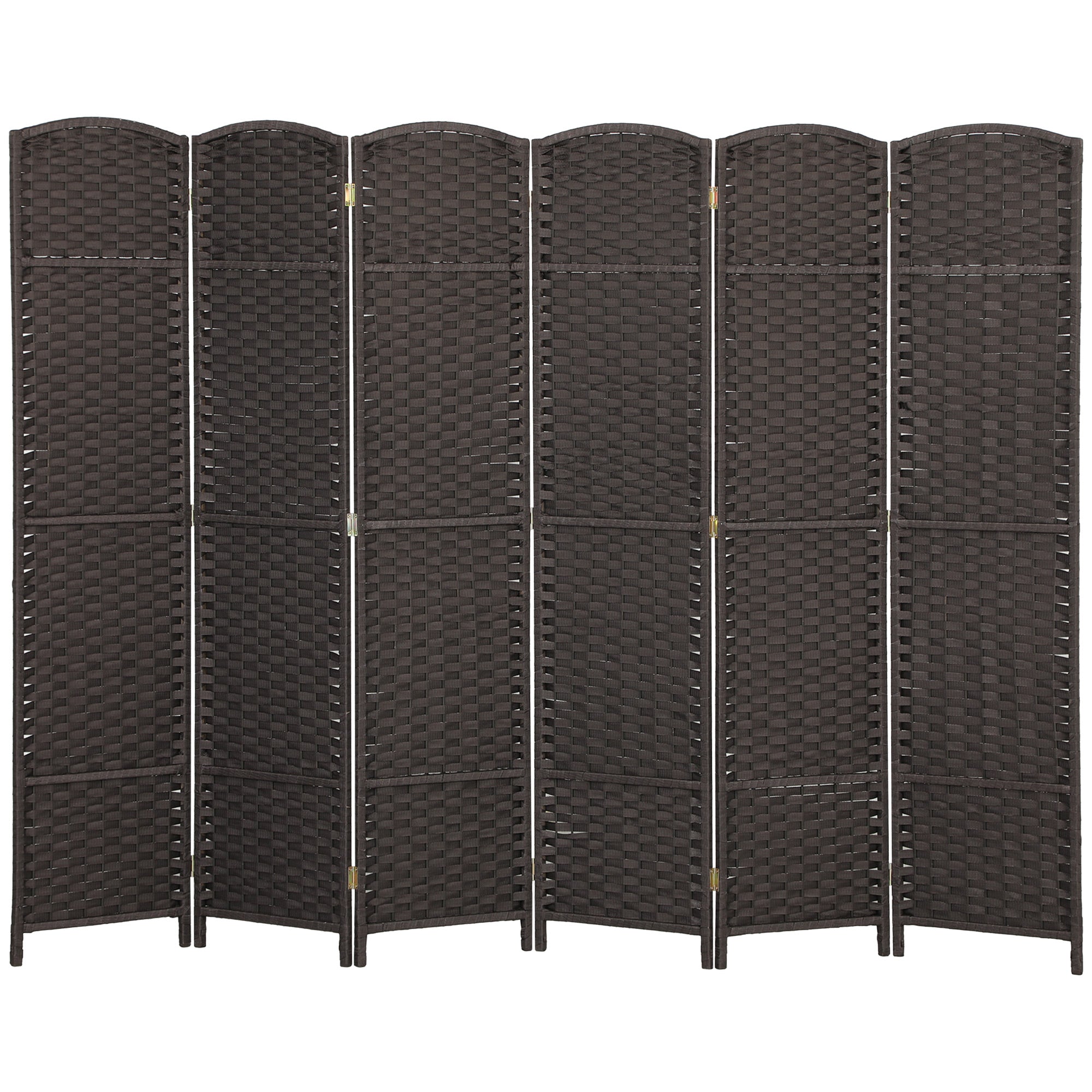 6-Panel 240x170 cm Room Divider Folding Privacy Screen for Living Room Bedroom Office Brown