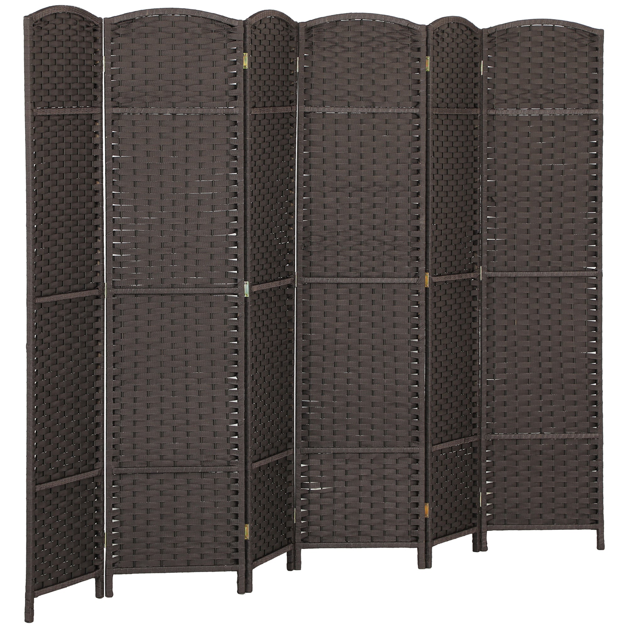 6-Panel 240x170 cm Room Divider Folding Privacy Screen for Living Room Bedroom Office Brown