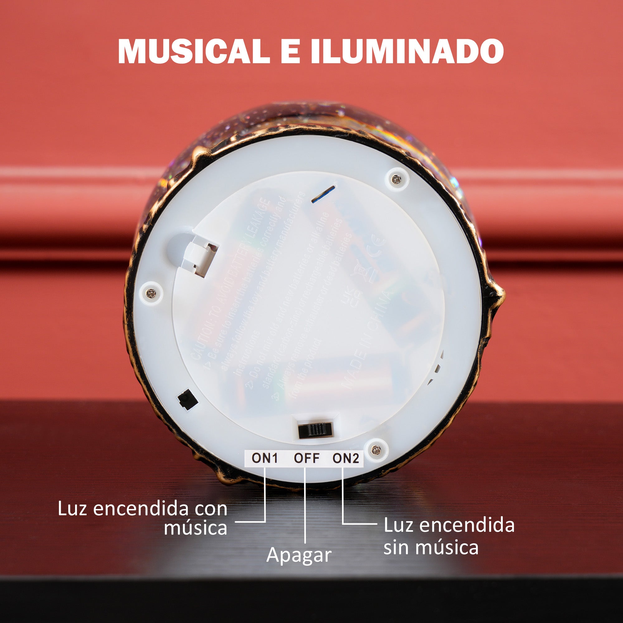 Christmas Snow Globe with Music and Lights Snow Globe with Santa Claus and Child Scene for Christmas Decoration Holiday Gift Bronze