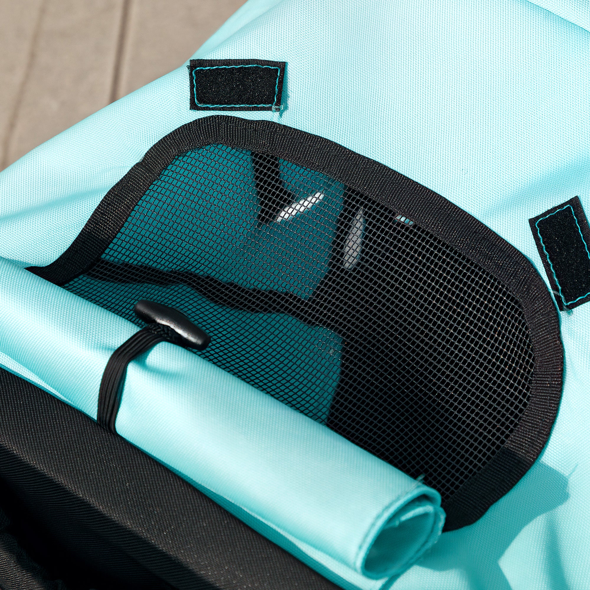 Dog Stroller Jogger Dog Buggy foldable for small dogs & cats up to 10 kg Cat stroller with 3 large rubber wheels, cushion net windows storage basket cat carriage with safety leashes, Turquoise