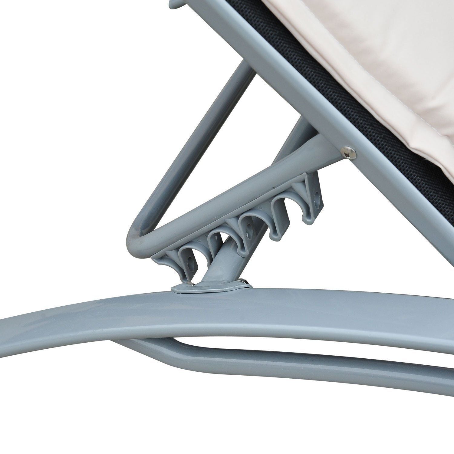 Sun Lounger Garden Lounger Garden Chair Reclining Chair Aluminium Adjustable Cream White 170 x 64 x 82 cm