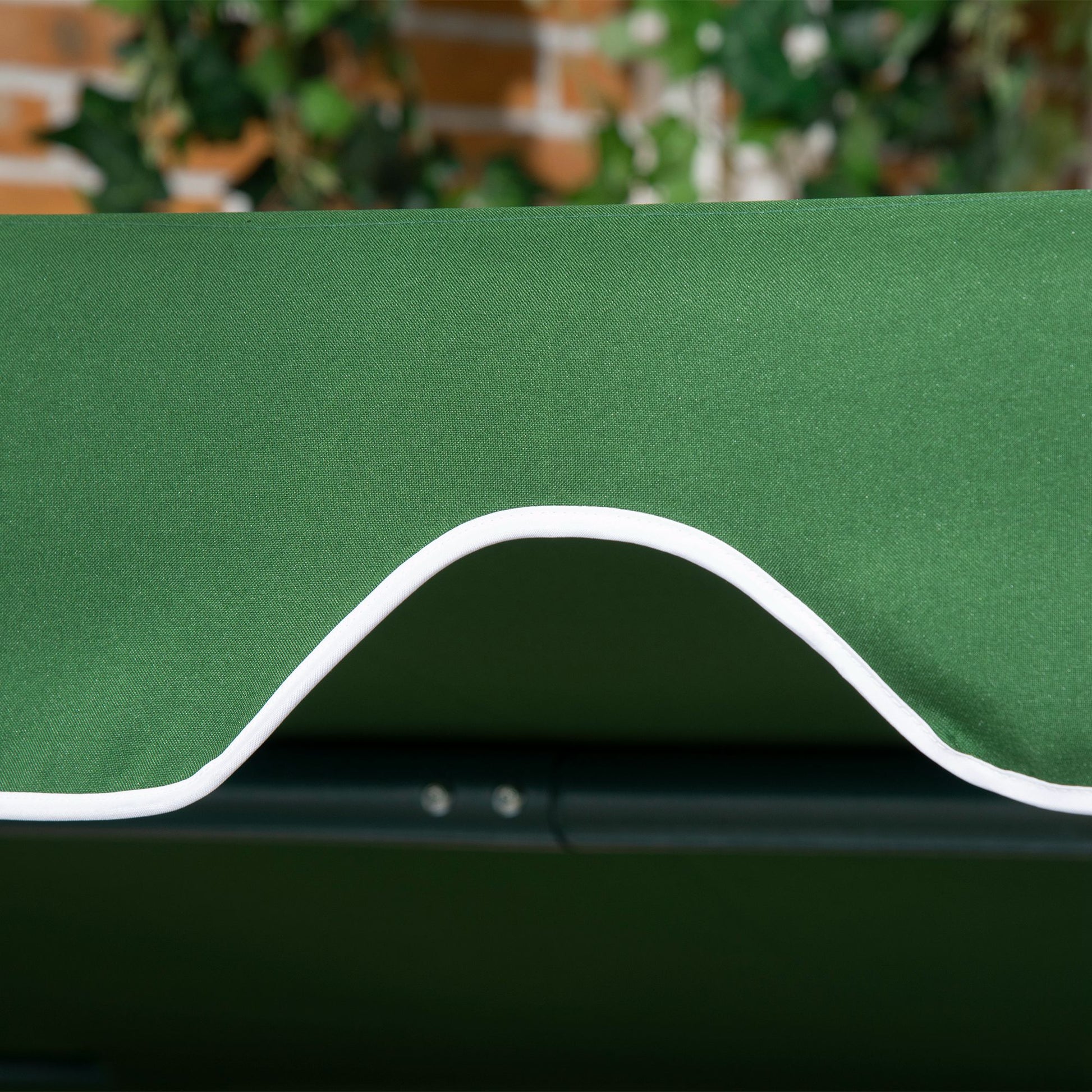 3-Seater Outdoor Garden Swing Chair with Adjustable Canopy and Steel Frame for Balcony, Terrace, Patio Load 240 kg 172x110x153 cm Green Stripe