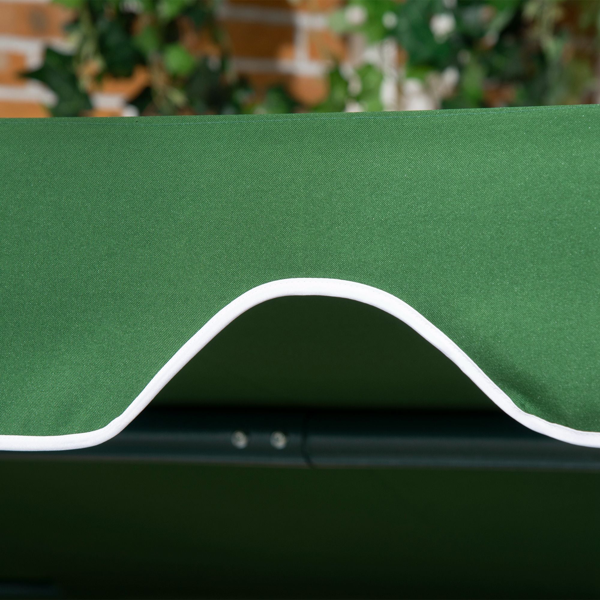 3-Seater Outdoor Garden Swing Chair with Adjustable Canopy and Steel Frame for Balcony, Terrace, Patio Load 240 kg 172x110x153 cm Green Stripe