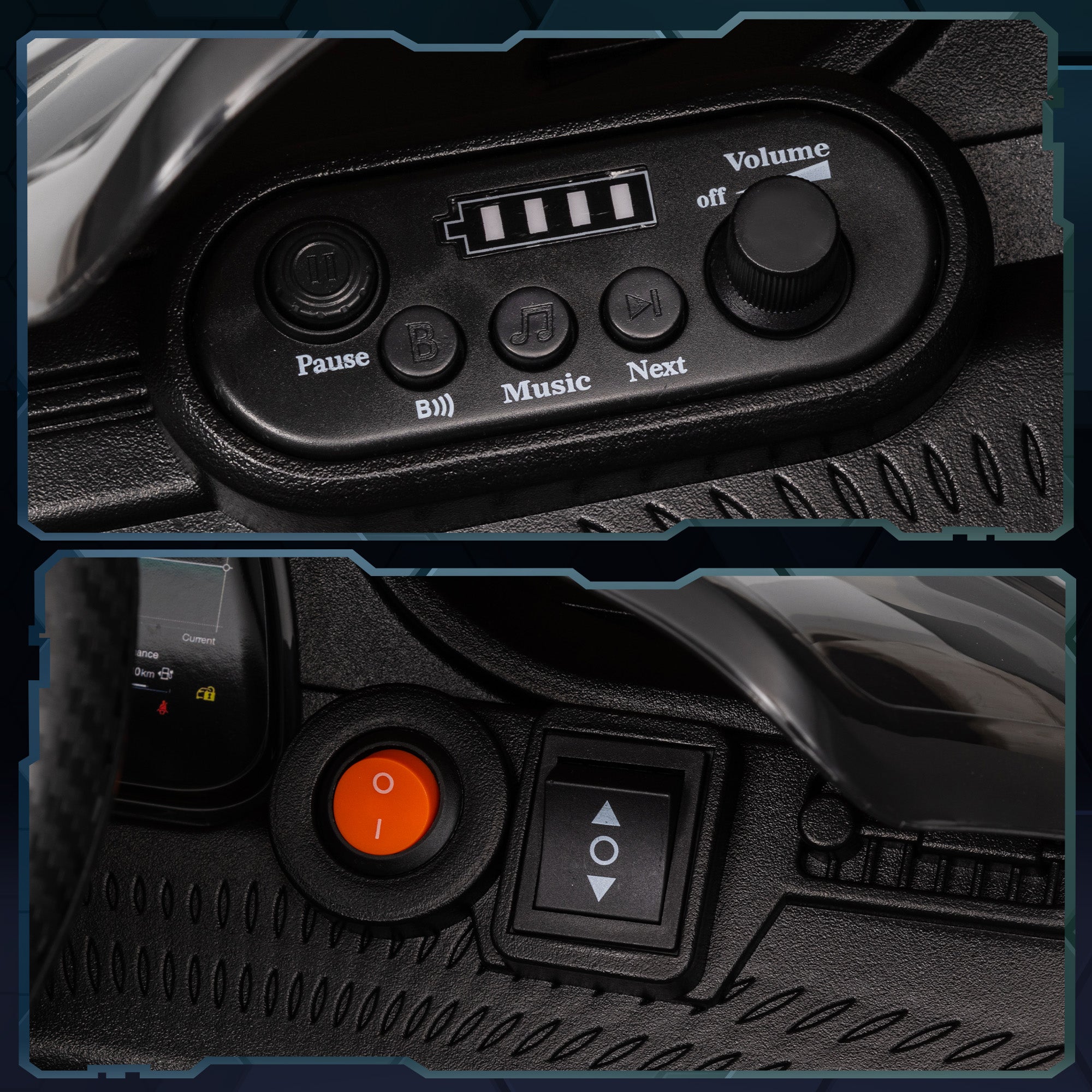 Kids Electric Car 12V Children's Car with 2.4 GHz Remote Control, 2 Motors, Kids Vehicle with Horn, LED, Music, Soft Start, Electric Vehicle with Training Wheel, for 3-5 Year Olds, Gray