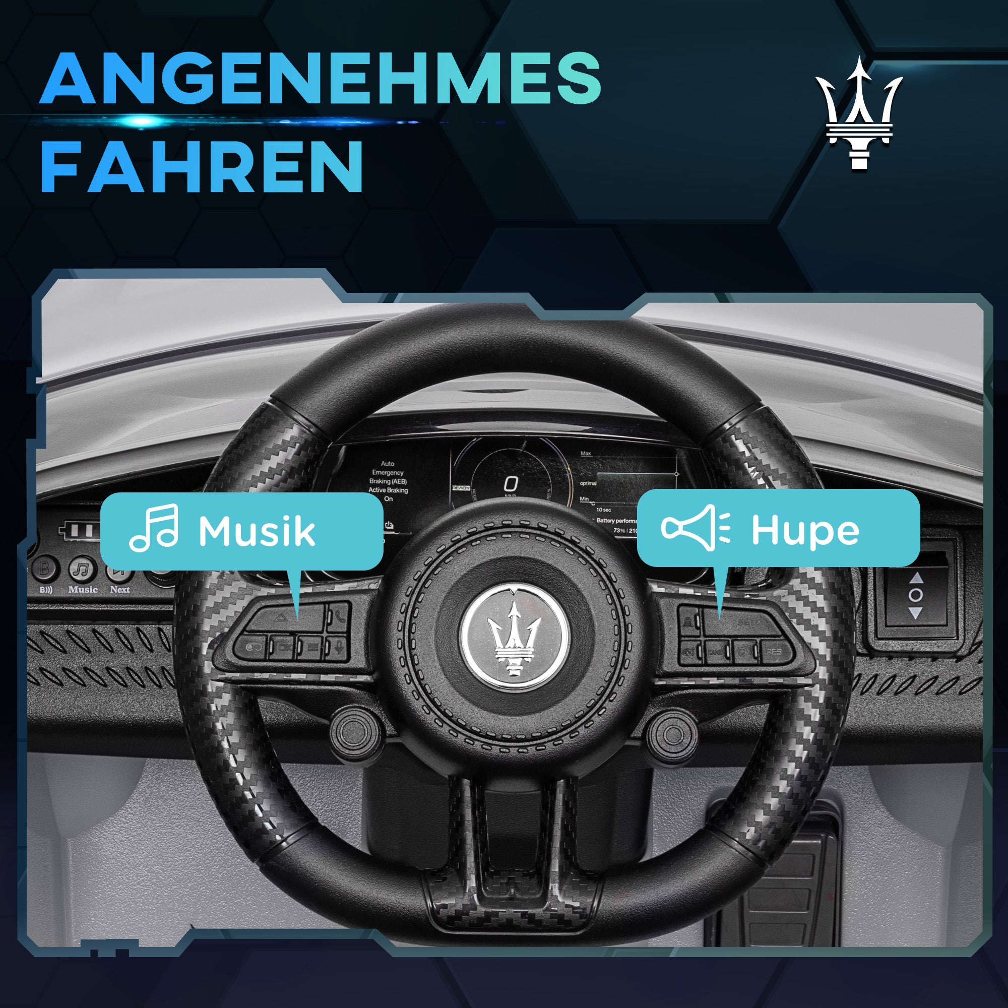 Kids Electric Car 12V Children's Car with 2.4 GHz Remote Control, 2 Motors, Kids Vehicle with Horn, LED, Music, Soft Start, Electric Vehicle with Training Wheel, for 3-5 Year Olds, Gray