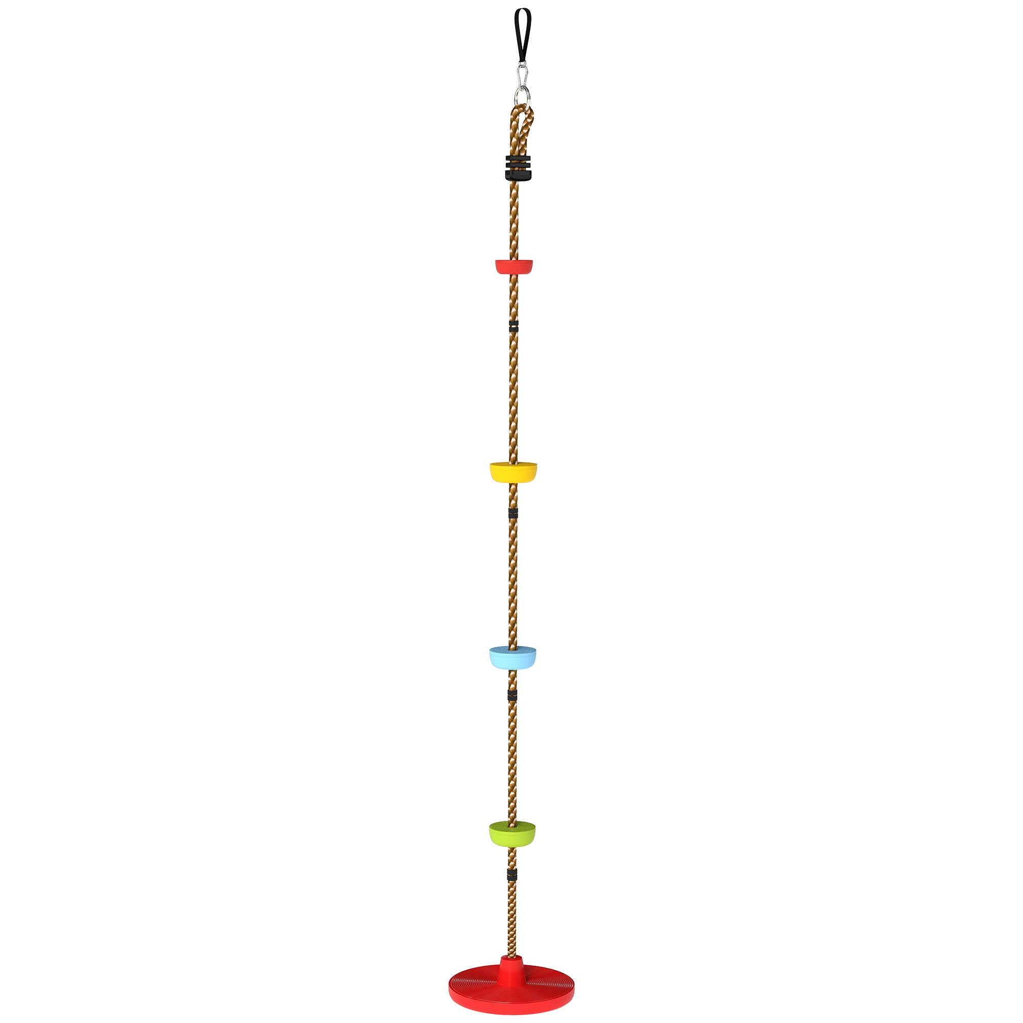 Ninja Line Kids Slackline Set with Swing & Platforms, Outdoor Play Equipment for Ages 3–8 — Red