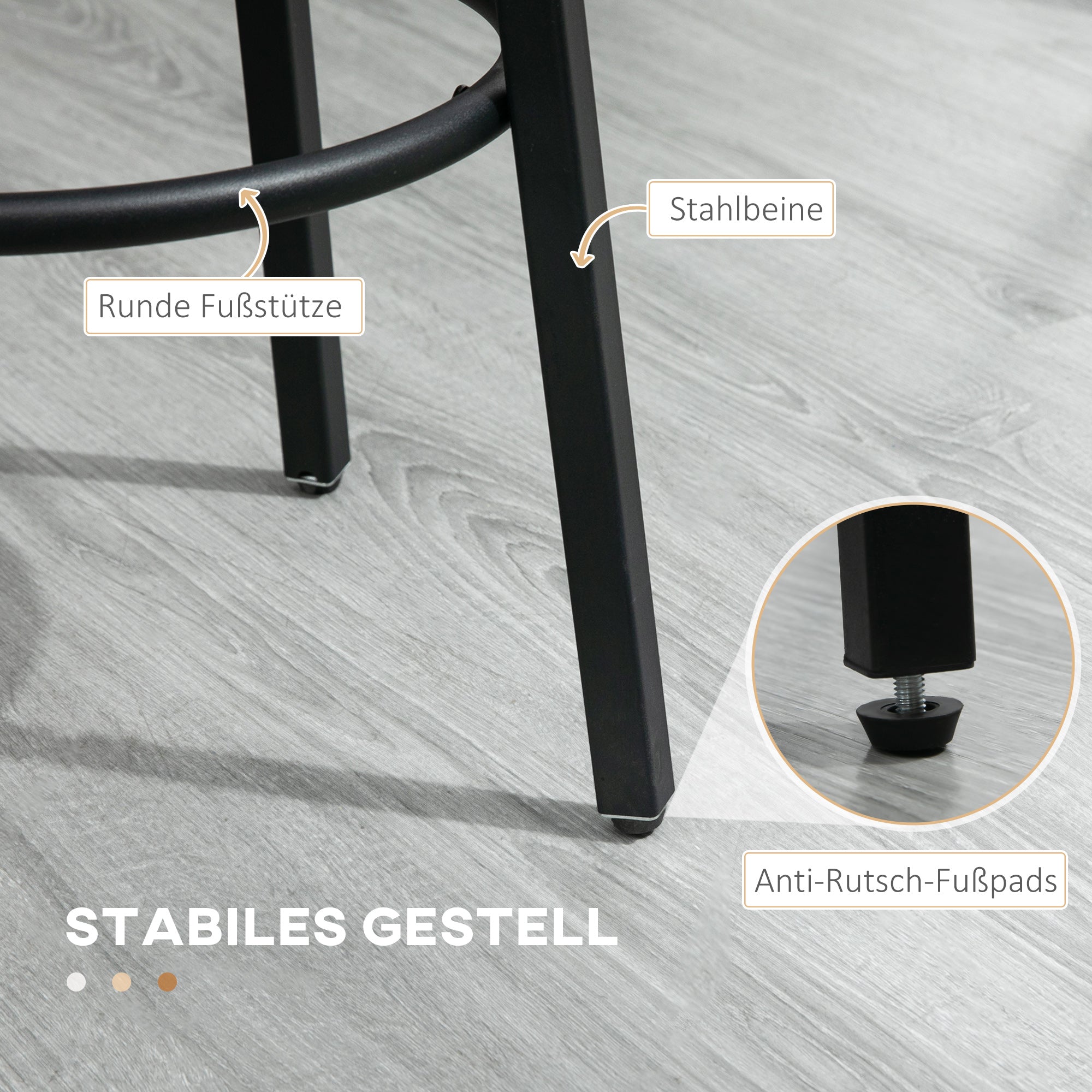 Bar Stool, Set of 2 Bar Chairs with Footrest, Counter Stool with Steel Frame, Counter Chair in Industrial Design, Kitchen Chair for Dining Room, Living Room, Rustic Brown