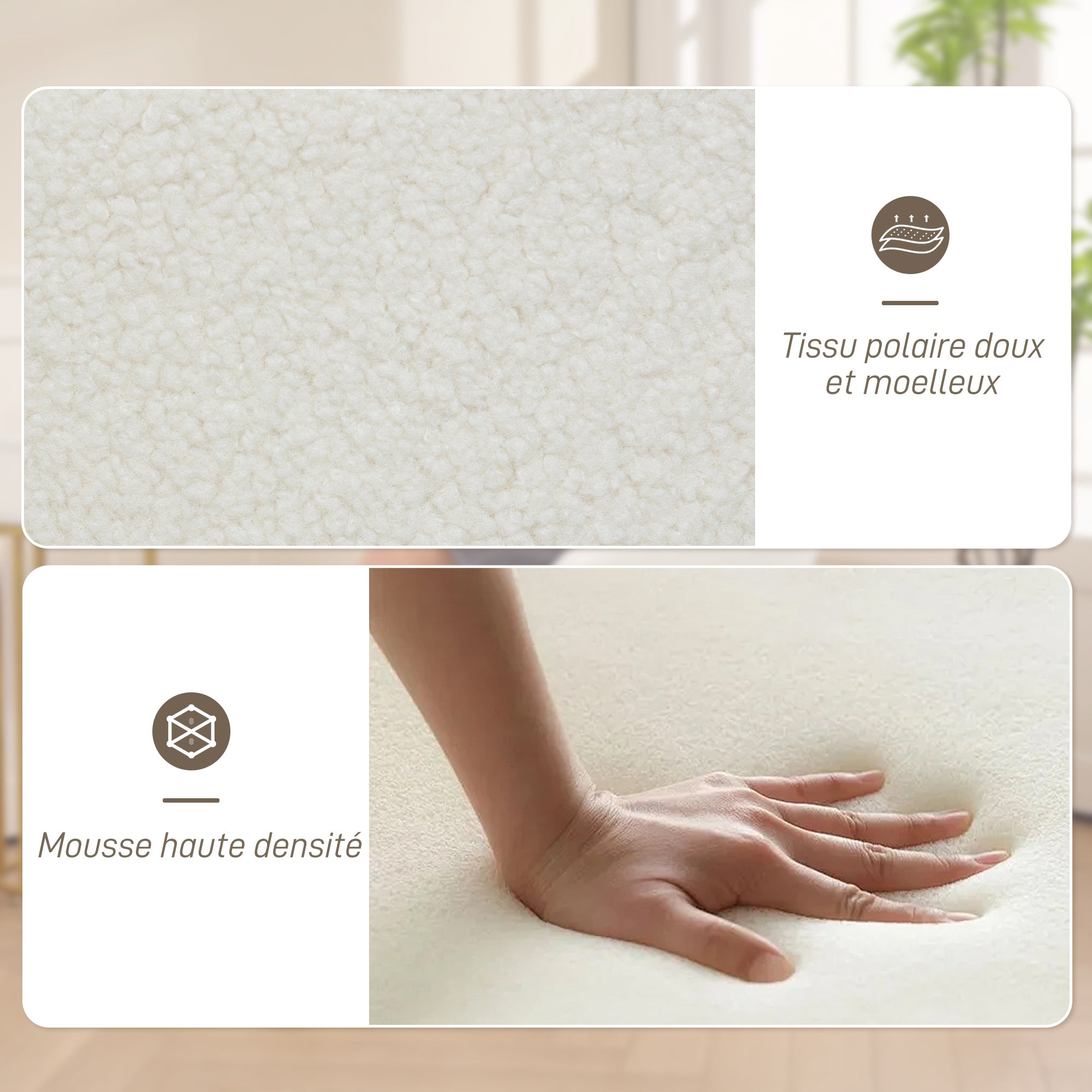 Swivel Lounge Chair Relaxing Bedroom Chair Padded Comfort Steel Legs Ted Fleece Fabric for Living Room Bedroom Office White