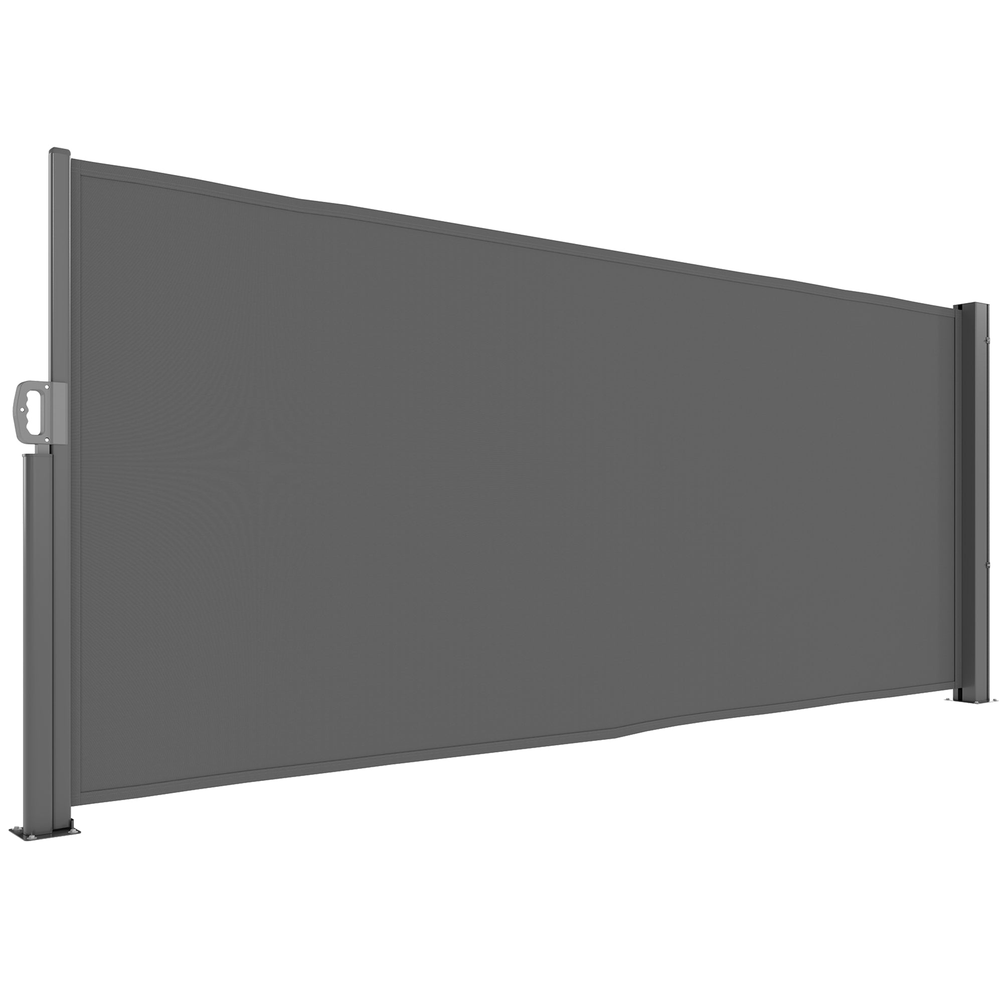 Retractable Side Awning - Privacy Screen with Wall Mount - Coated Side Awning - Windbreak 300x140cm - Awning for Balcony, Terrace, Garden Dark Gray