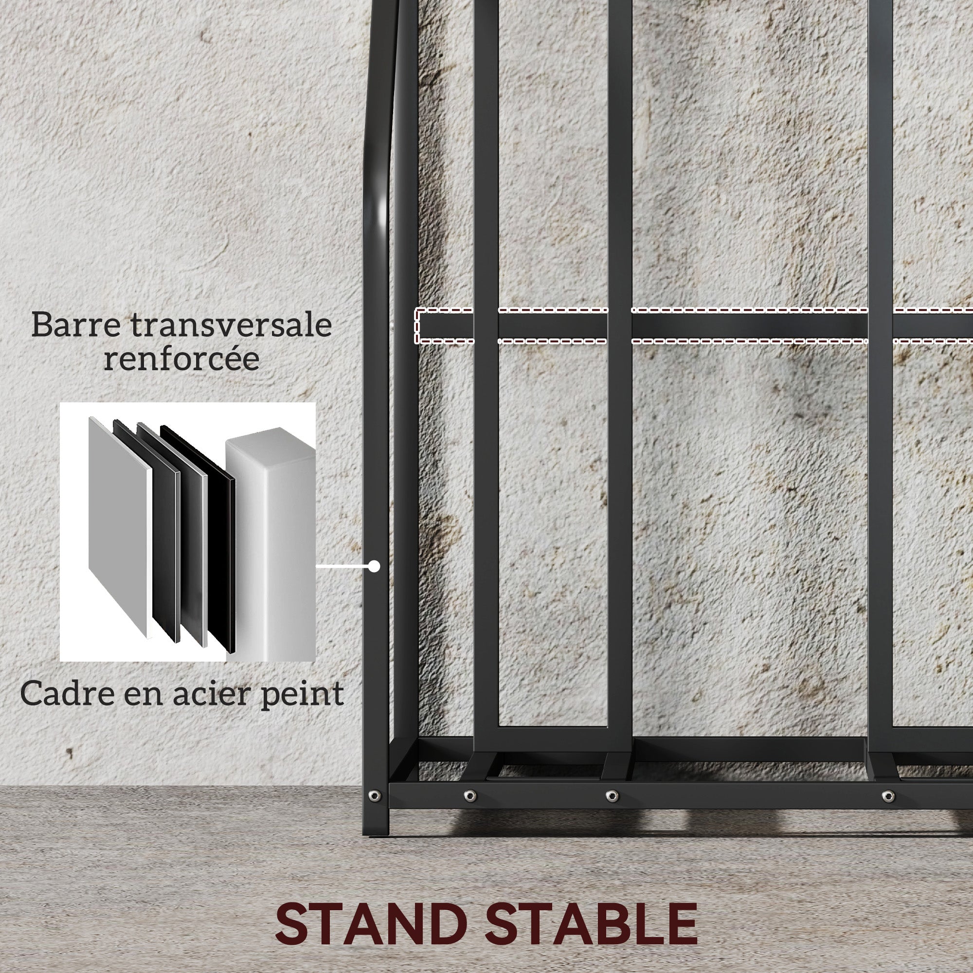 SPORTNOW Bike Stand, 3-Bike Parking Support Stand, with Upper Basket and 4 Adjustable S Hooks, Space for Road Bikes, Mountain Bikes, Hybrids, for Adults or Children, Black