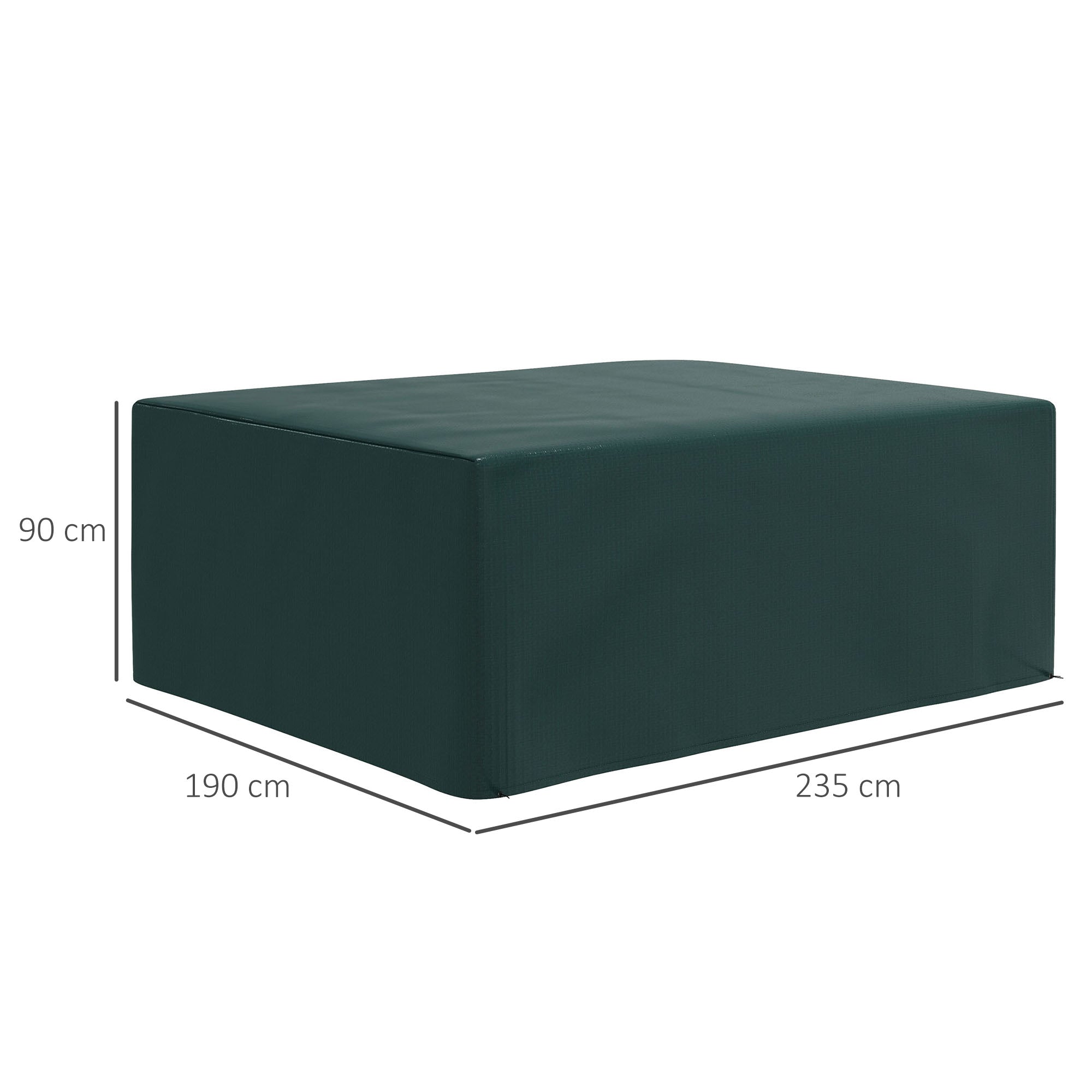 Protective Cover for Garden Furniture Winterproof Waterproof Cover Anti-UV Tarpaulin Fabric Cover Hood for Garden Tables Patio Furniture Rectangular 235 x 190 x 90cm Green