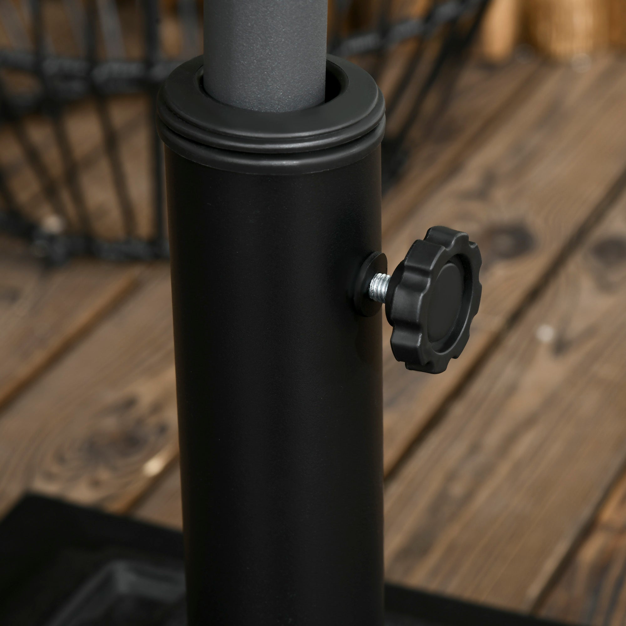 Umbrella Stand 12 kg Square Umbrella Base Umbrella Weight, Umbrella Holder, Stand for Umbrella 32/38/48mm Pole Diameter, for Balcony, Terrace, Garden, Black