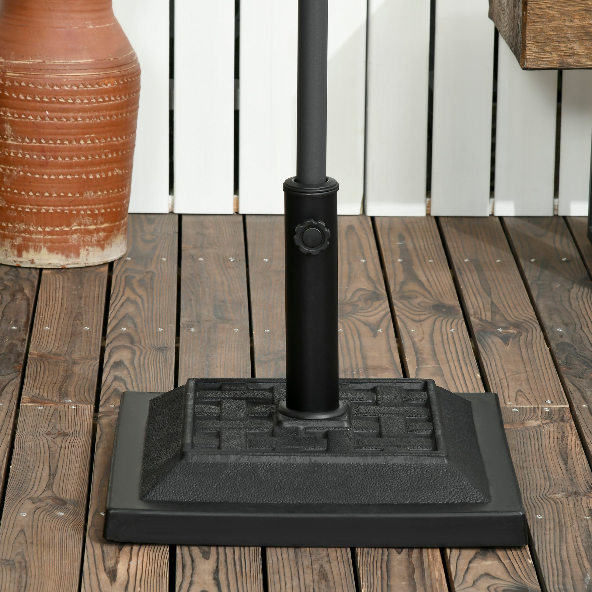Umbrella Stand 12 kg Square Umbrella Base Umbrella Weight, Umbrella Holder, Stand for Umbrella 32/38/48mm Pole Diameter, for Balcony, Terrace, Garden, Black