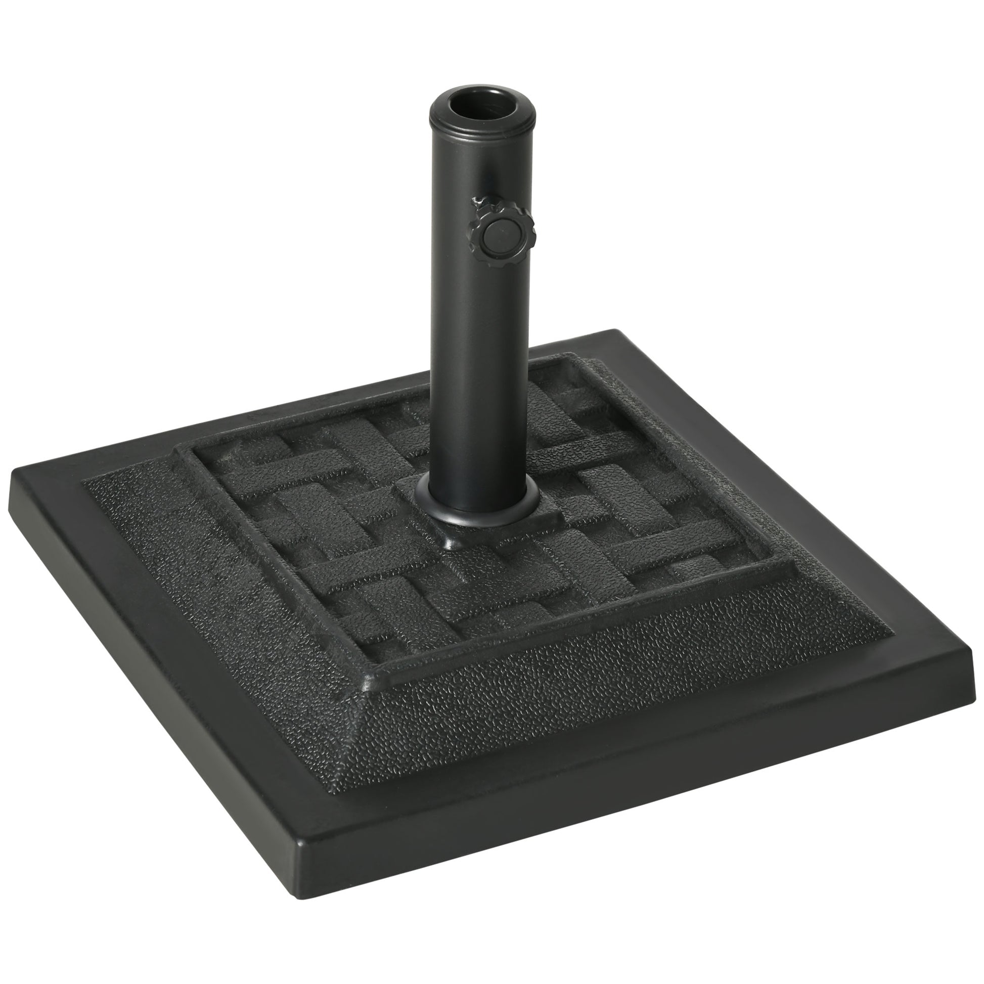 Umbrella Stand 12 kg Square Umbrella Base Umbrella Weight, Umbrella Holder, Stand for Umbrella 32/38/48mm Pole Diameter, for Balcony, Terrace, Garden, Black