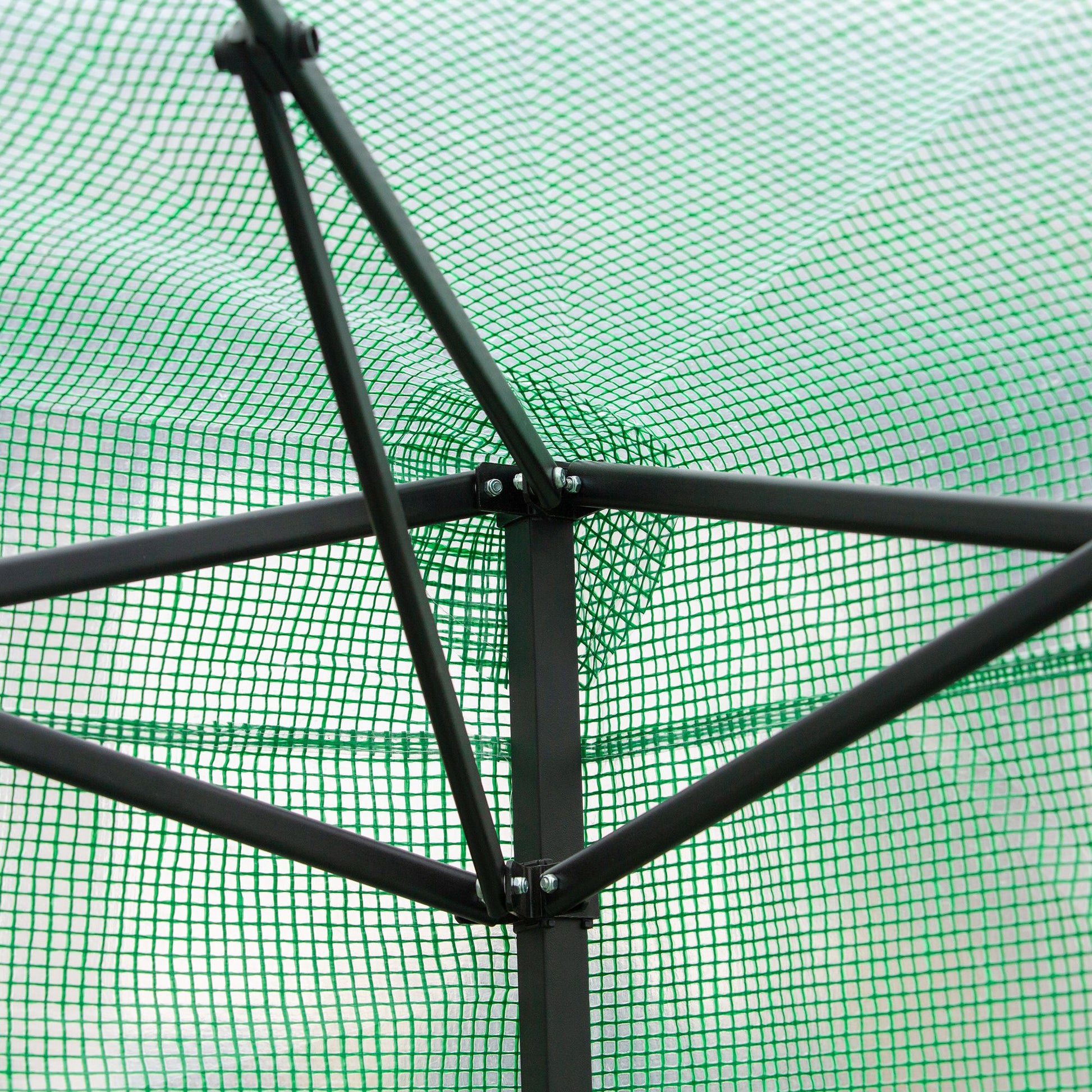 Greenhouse Greenhouse Tomato Greenhouse with Roll-Up Door and Window PE Steel Dark Green 238 x 178 x 240 cm