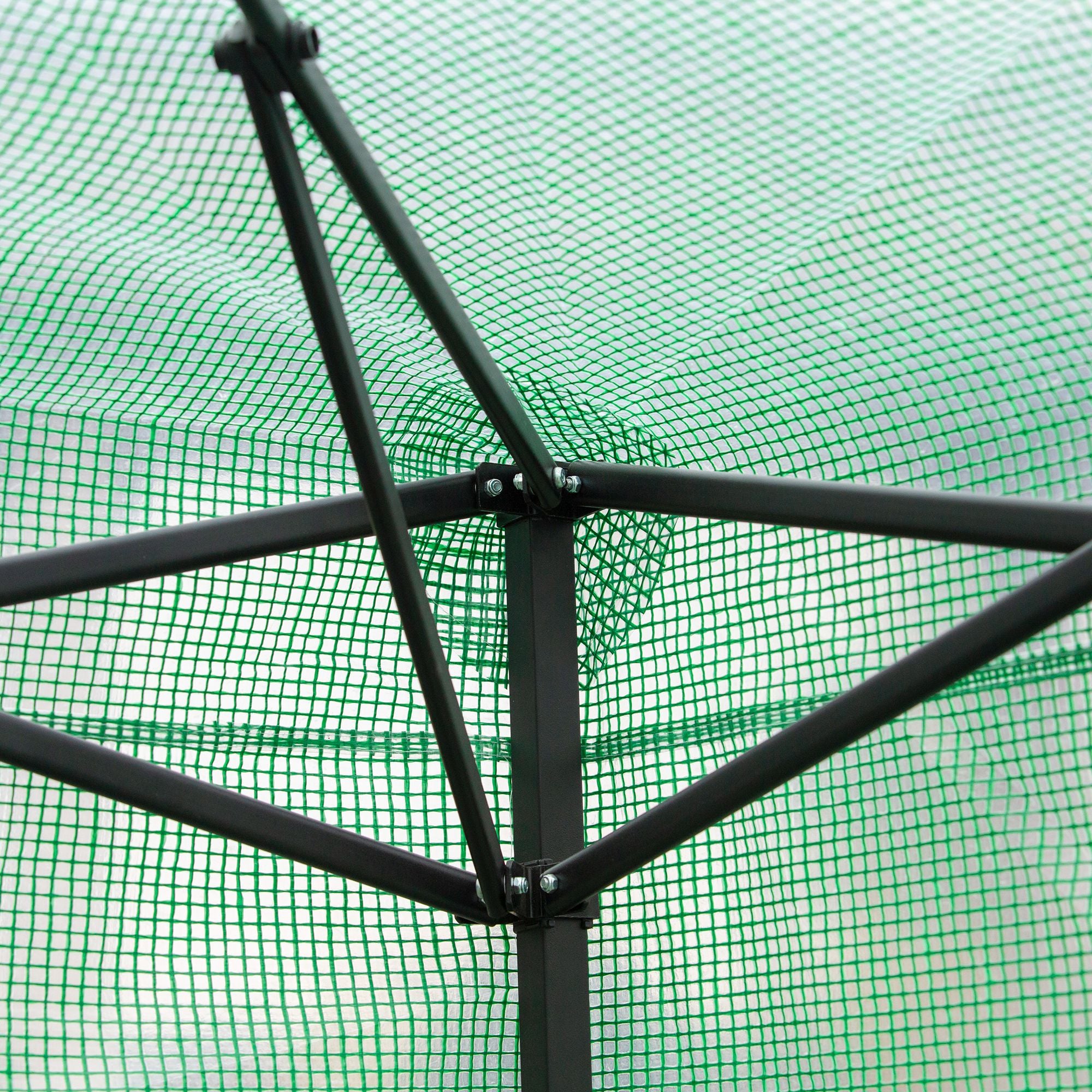 Greenhouse Greenhouse Tomato Greenhouse with Roll-Up Door and Window PE Steel Dark Green 238 x 178 x 240 cm