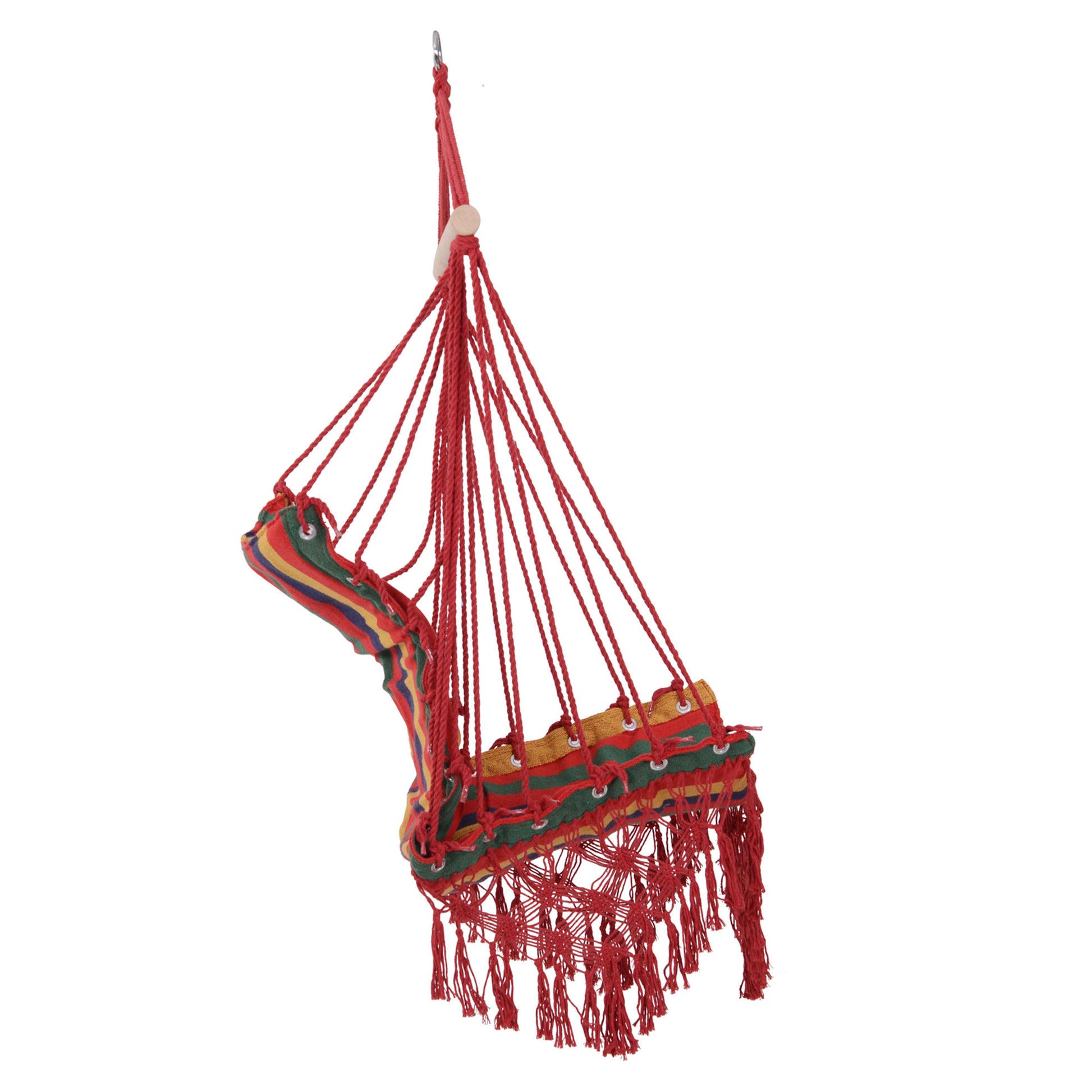 Hanging Hammock Chair Cotton Polyester Blend Holds 100 kg Hanging Chair for Indoor Outdoor Terrace 100x60x100 cm Multicolor