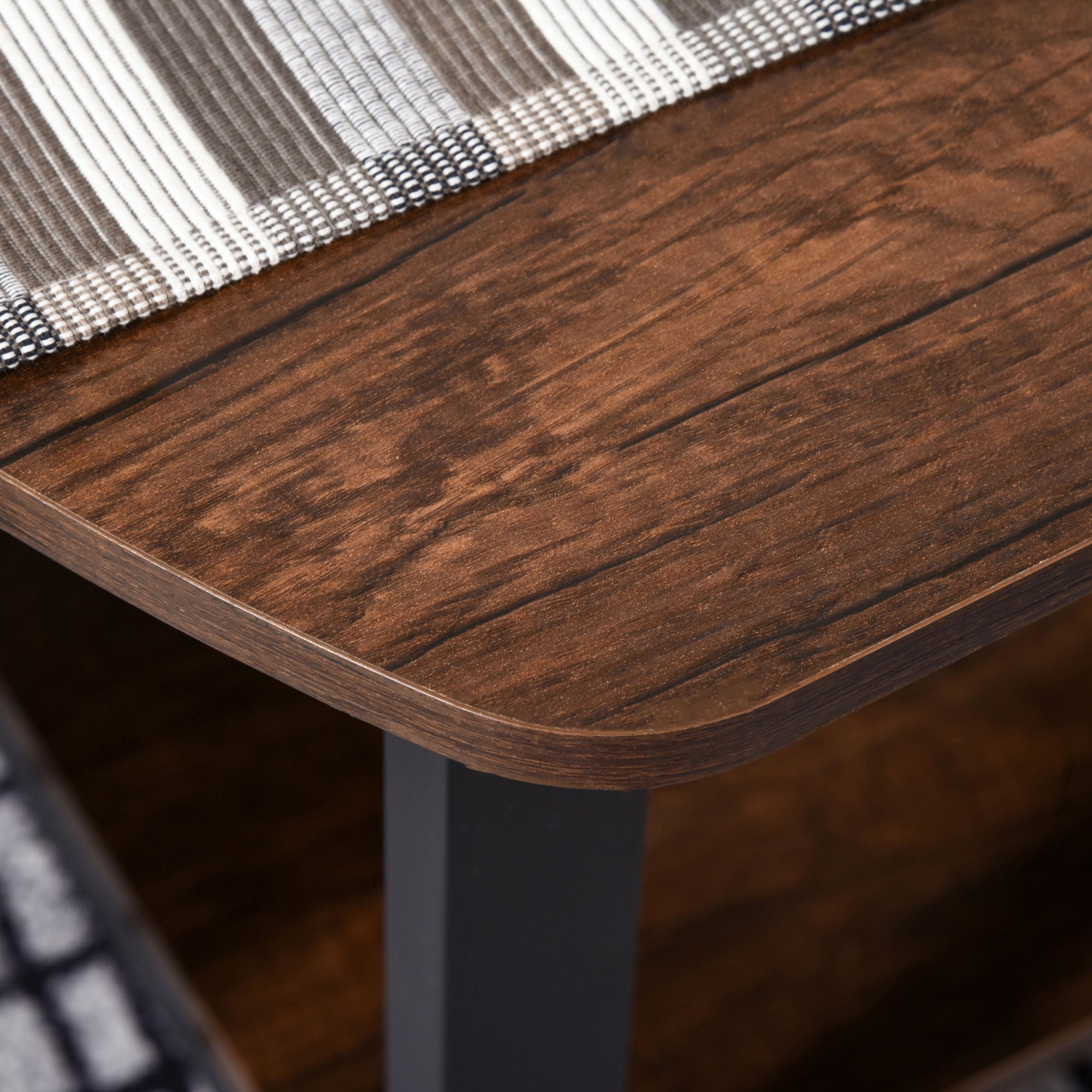 Coffee Table, Living Room Table, Coffee Table with Shelves for Office, Living Room, Bedroom, Industrial Style, E1 Particle Board, Steel, Brown, 100L x 60W x 46H cm