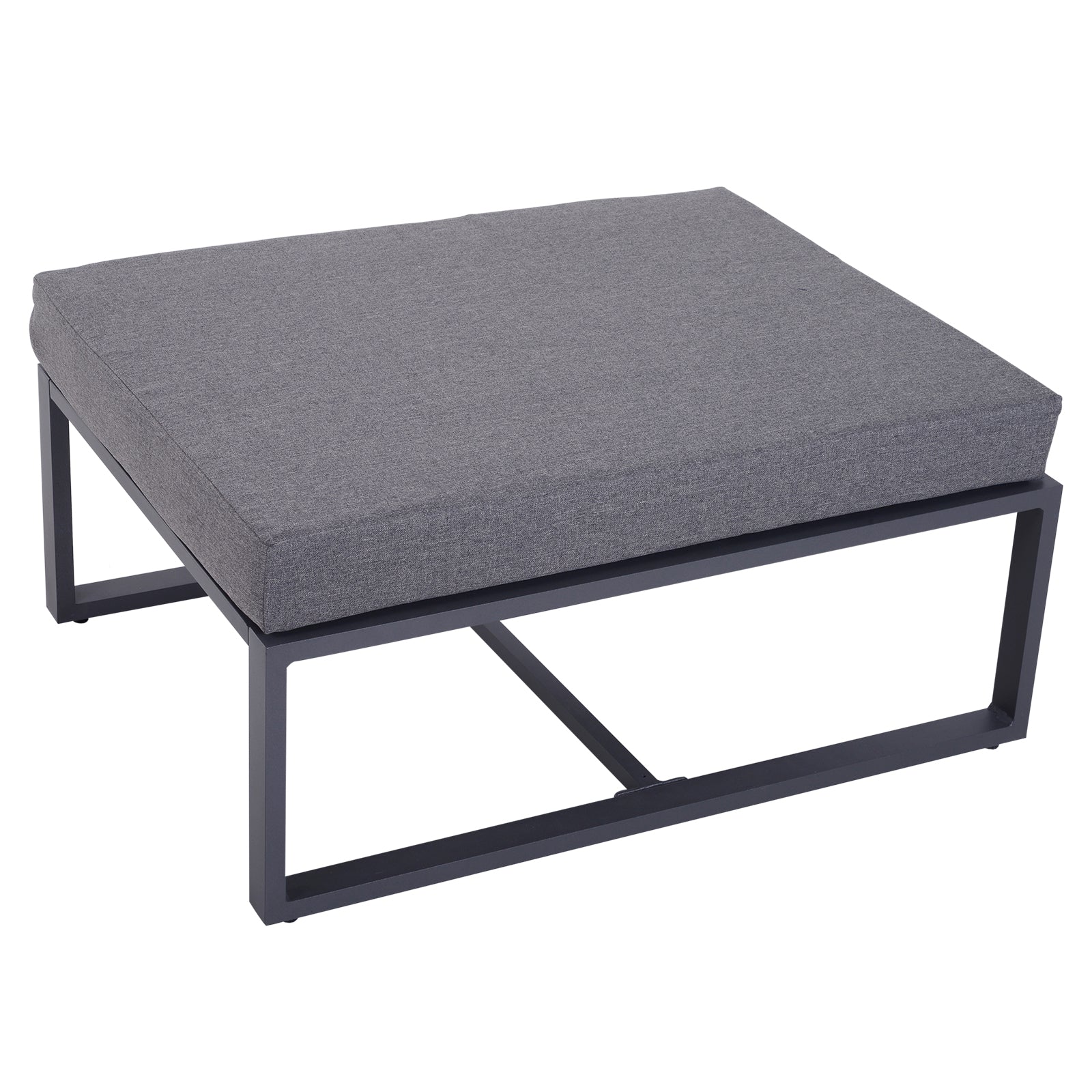 6-piece Garden Set Garden Furniture Lounge Set Patio Furniture Aluminum + Polyester + Tempered Glass Grey with Cushions for 4-5 People