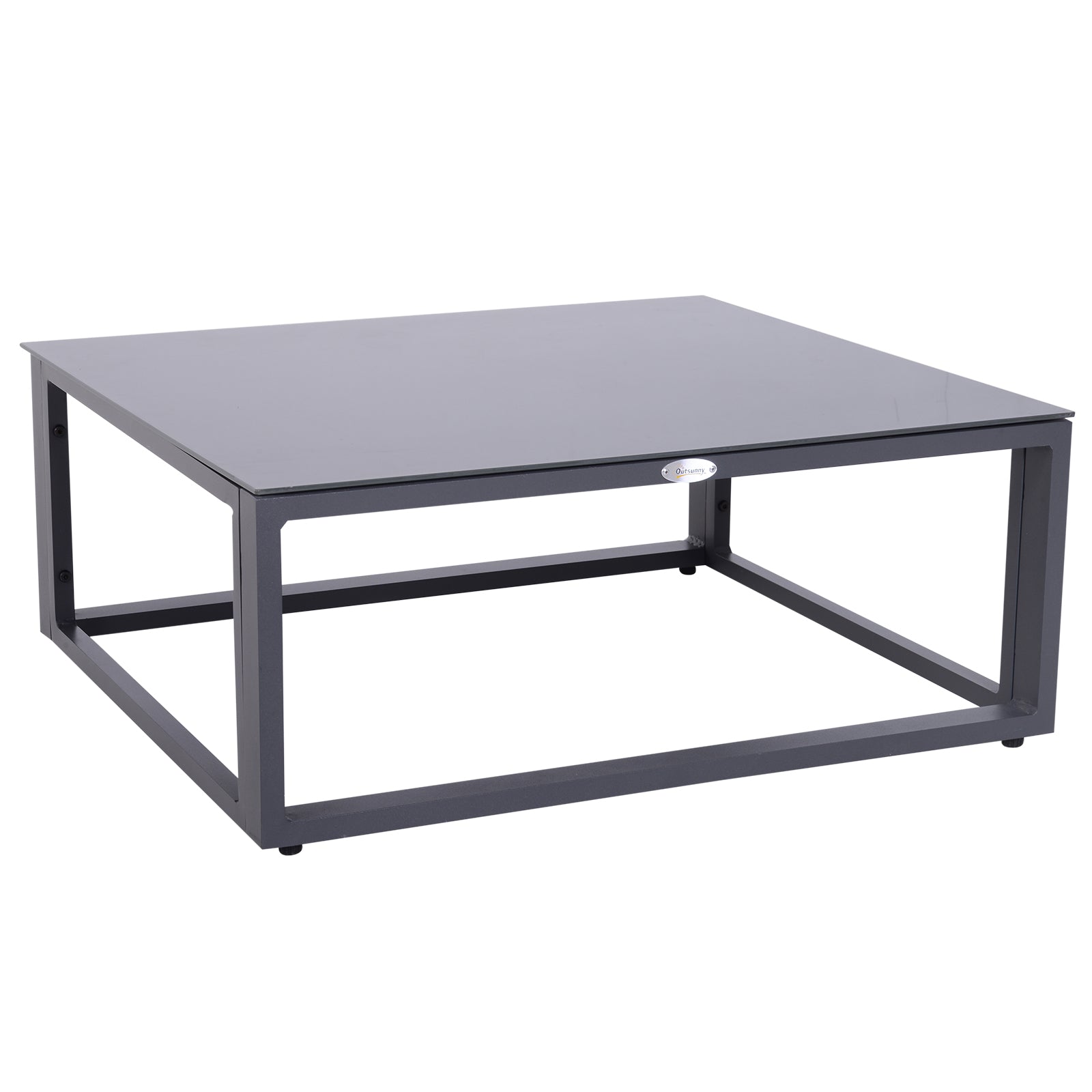 6-piece Garden Set Garden Furniture Lounge Set Patio Furniture Aluminum + Polyester + Tempered Glass Grey with Cushions for 4-5 People