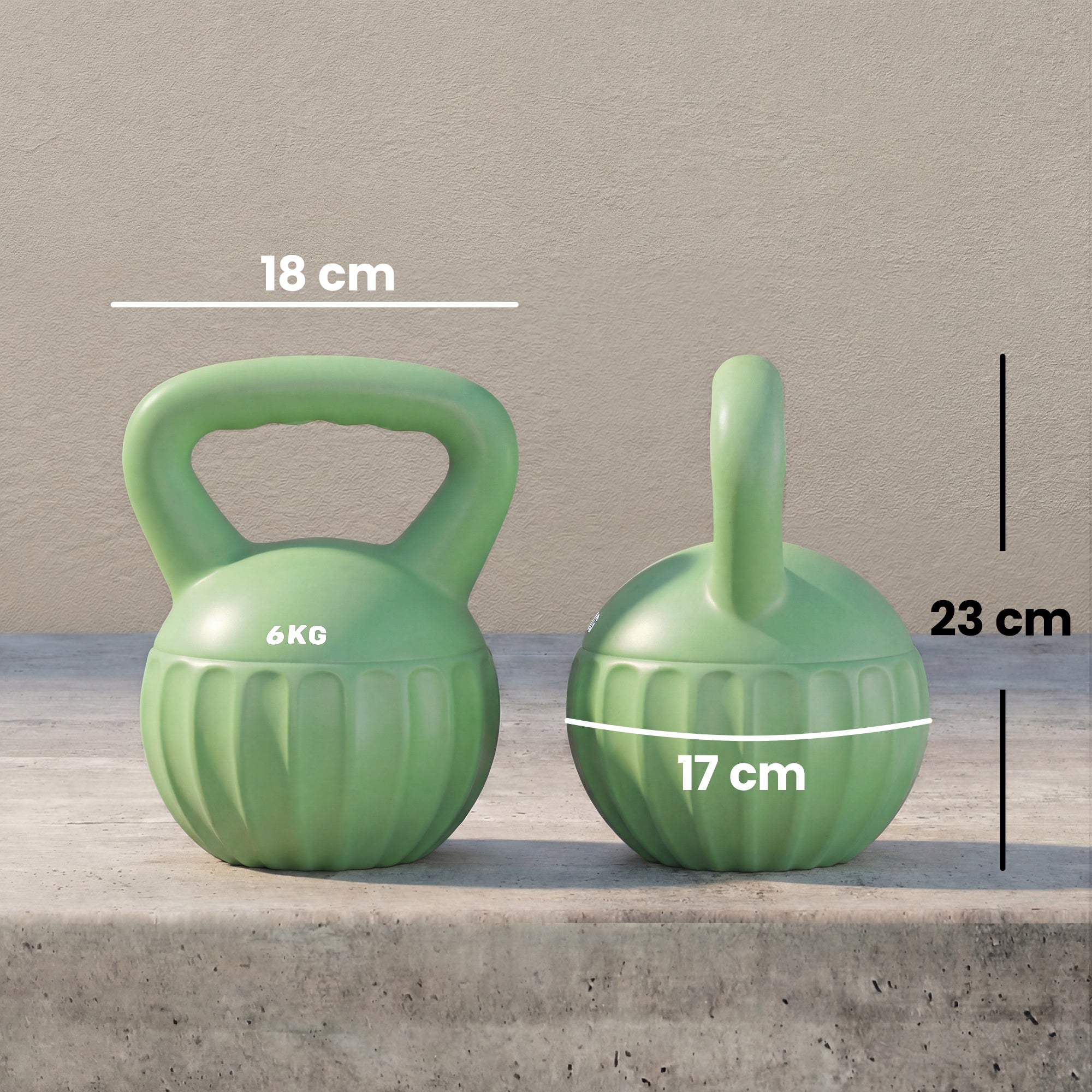 SPORTNOW Sand-Filled Kettlebell 6 kg (13.2 lb) – Green – Non-Slip Handle, Stable Base for Home Strength Training