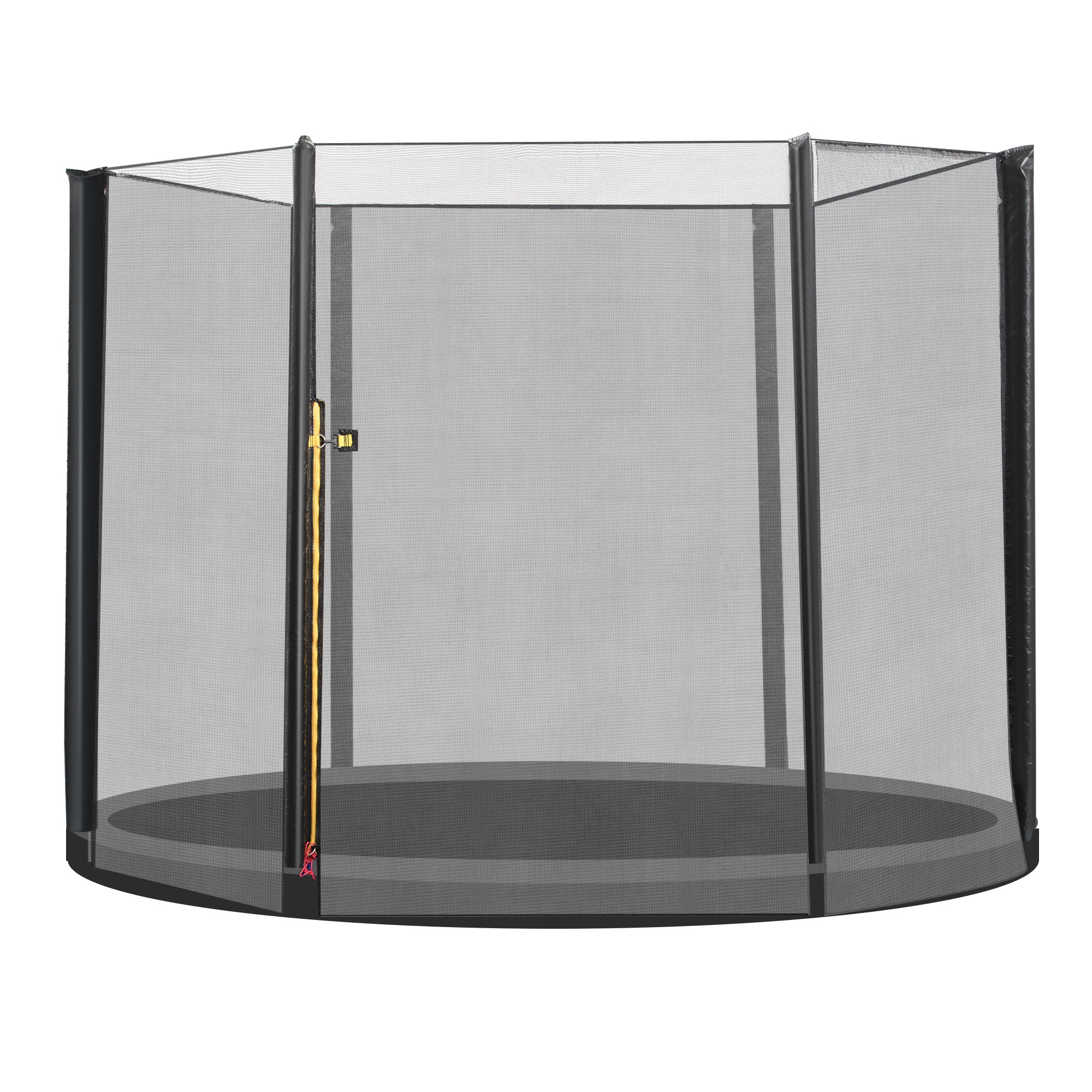 Replacement Safety Net for Round Trampoline Ø244 cm for Outdoor with Zippered Door for 6 Straight Poles Ø244x180 cm Black