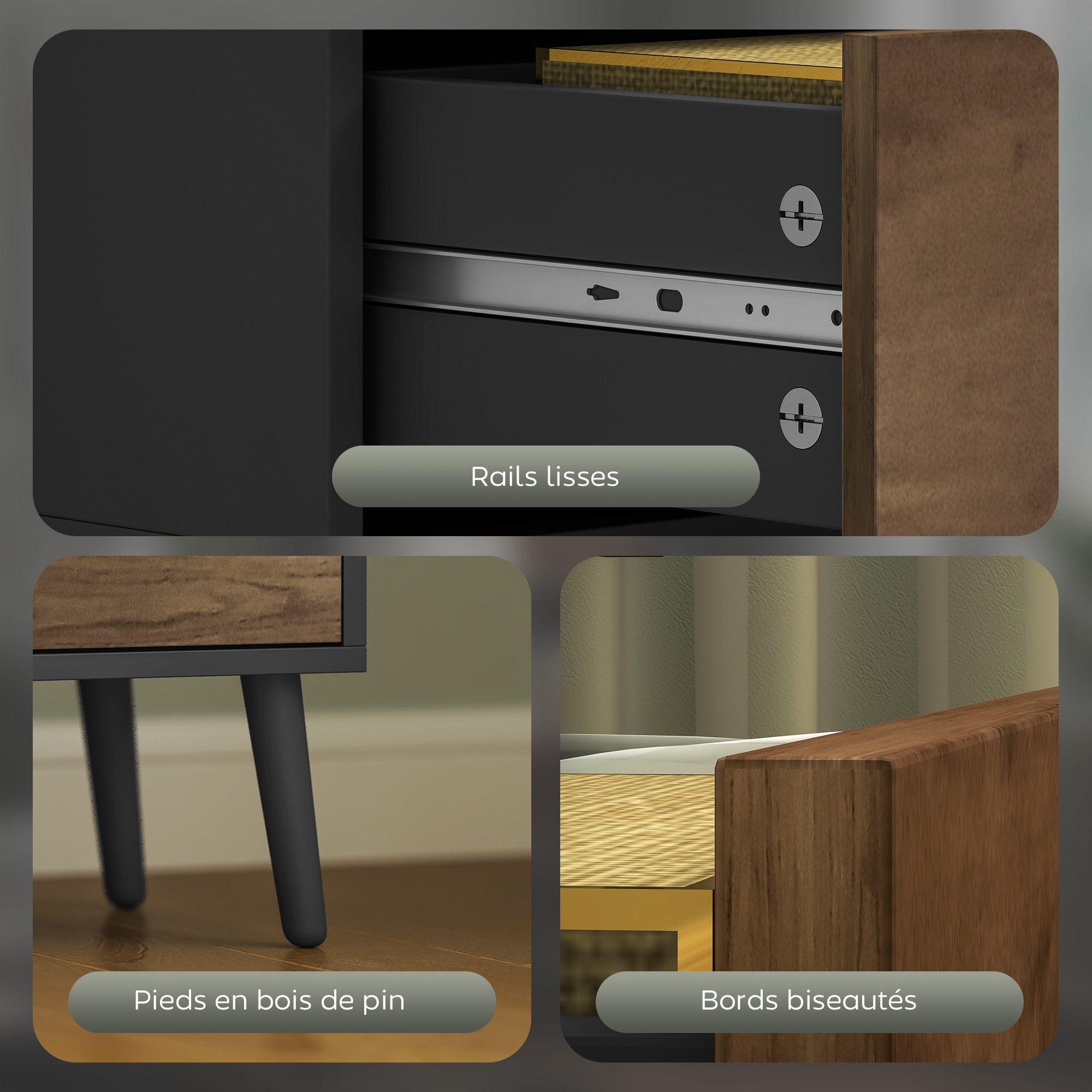 Bookcase Storage Shelf with 4 Open Compartments and 2 Drawers, Storage Shelf for Living Room, Bedroom, Office, 60 x 30 x 179 cm, Gray