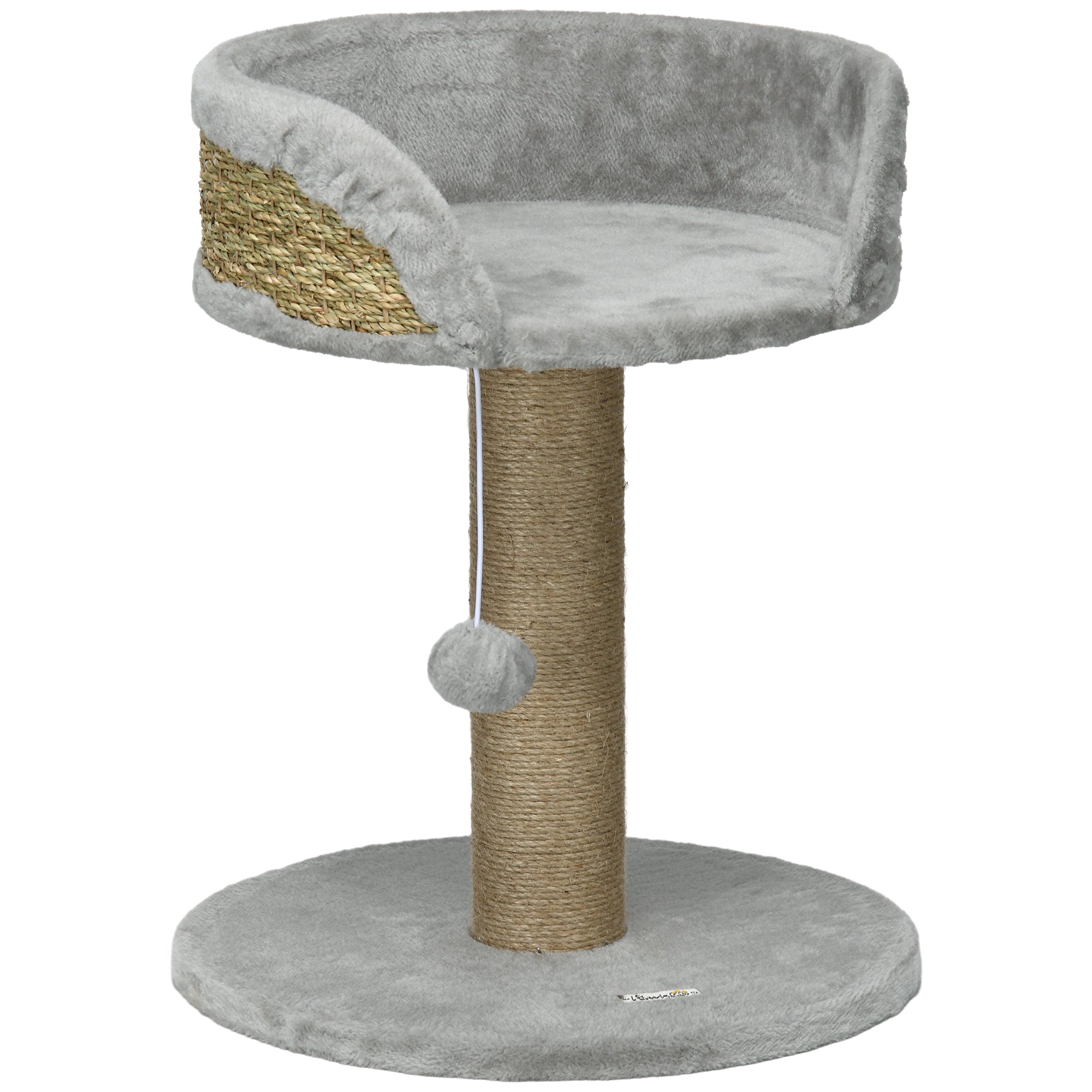 Scratching Tree 49 cm Small Cat Tower with Play Ball, Sisal Posts, Platform, Cat Scratching Tree, Climbing Tree, for Small Cats, Gray