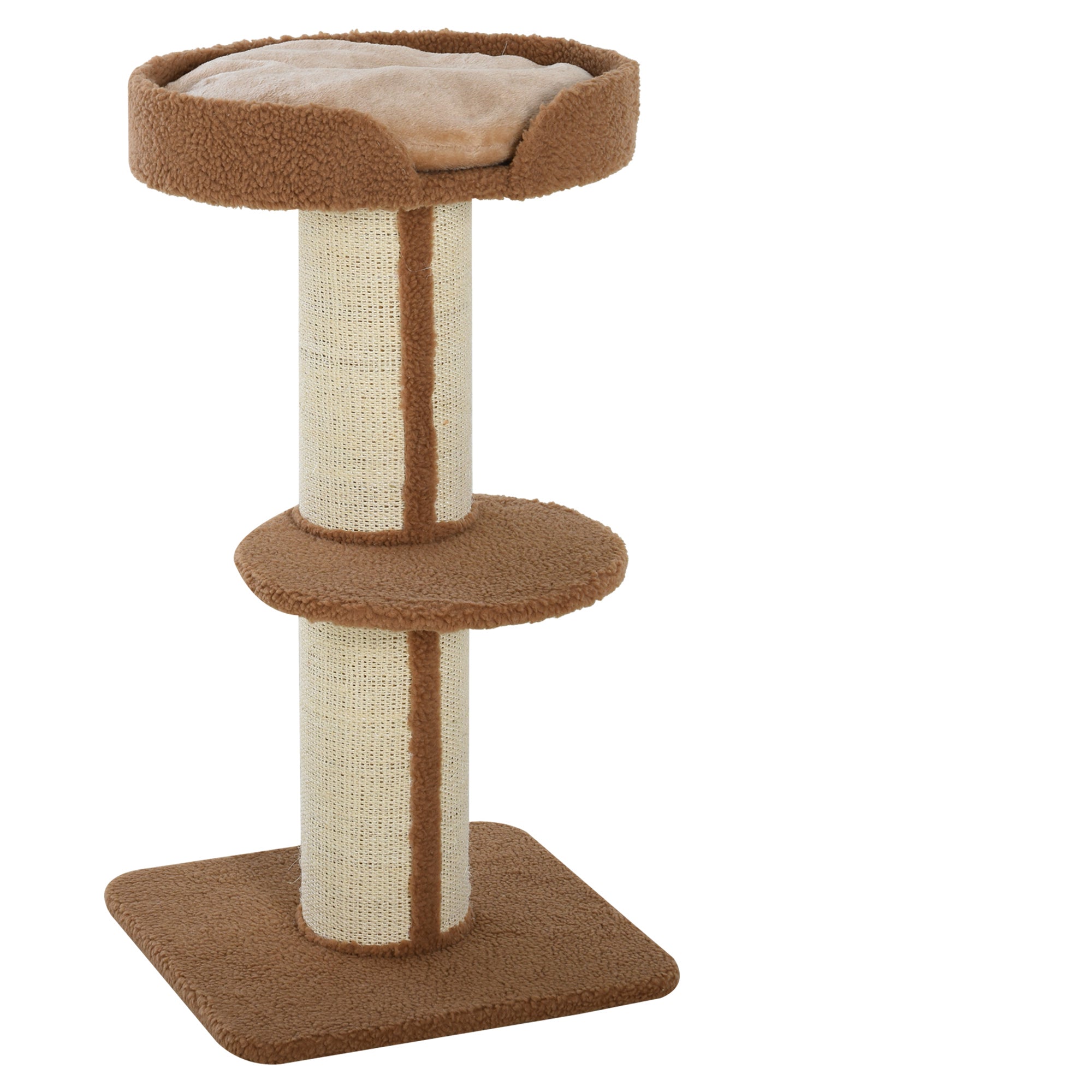 Cat Tree 91 cm Cat Tower with Sisal Posts, Platform, Cushion Multi-Level Cat Scratching Tree, Climbing Tree, for Medium Cats, Light Brown