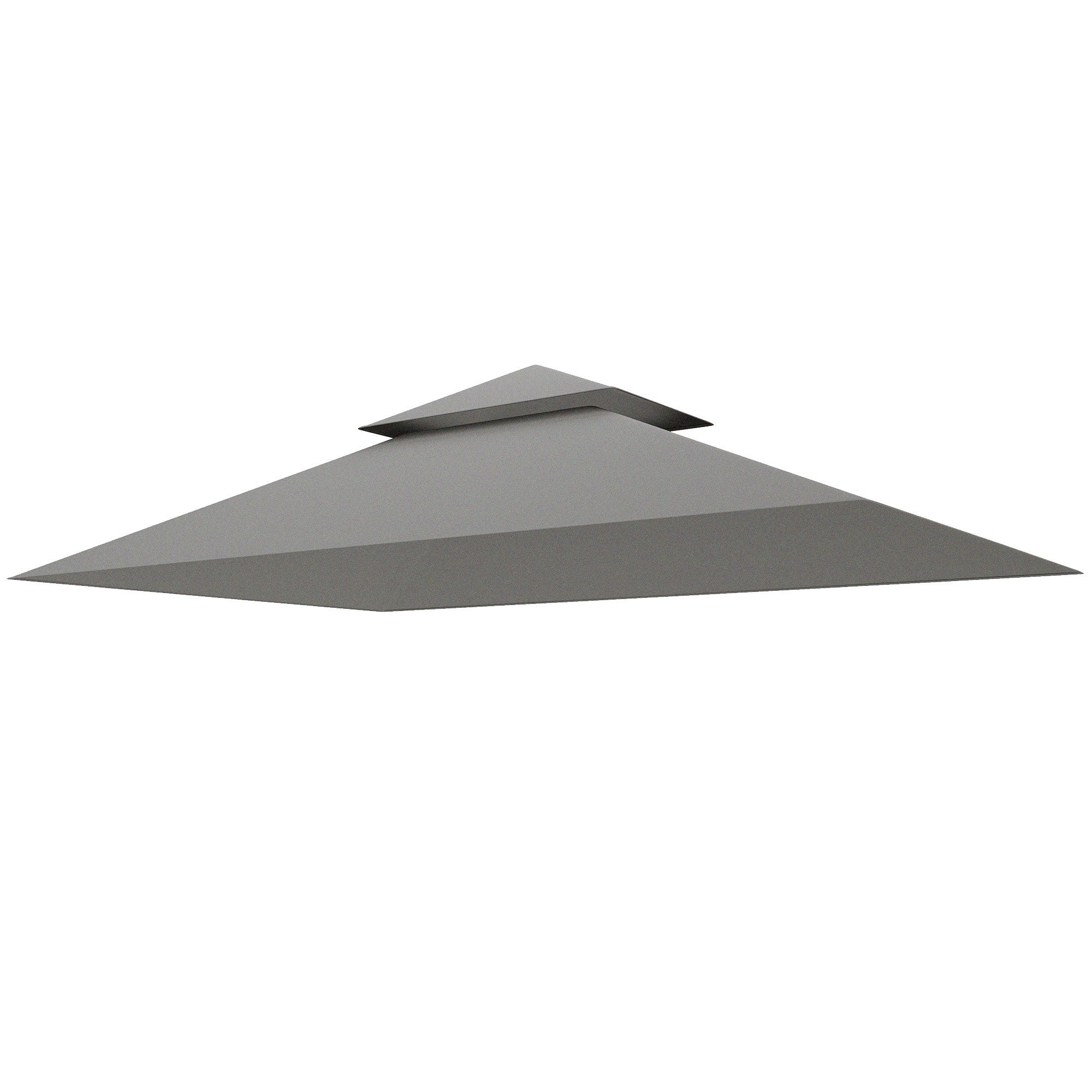 Replacement Canopy for BBQ Gazebo 2.4 x 1.5 m, Replacement Awning for 2-Tier Barbecue Shelter, 160gsm Anti-UV Polyester, Light Gray