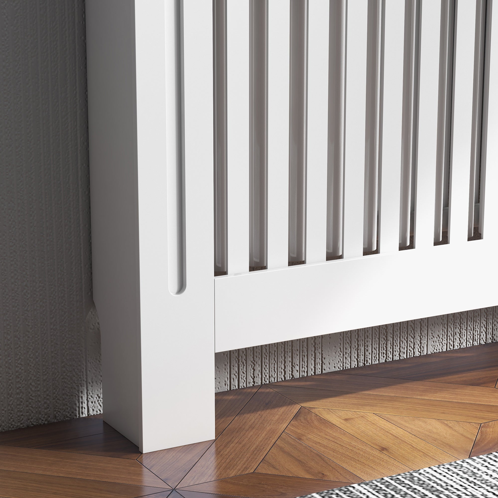 Radiator Cover Modern Radiator Cover Made of MDF for Living Room Bedroom 112x19x81cm White