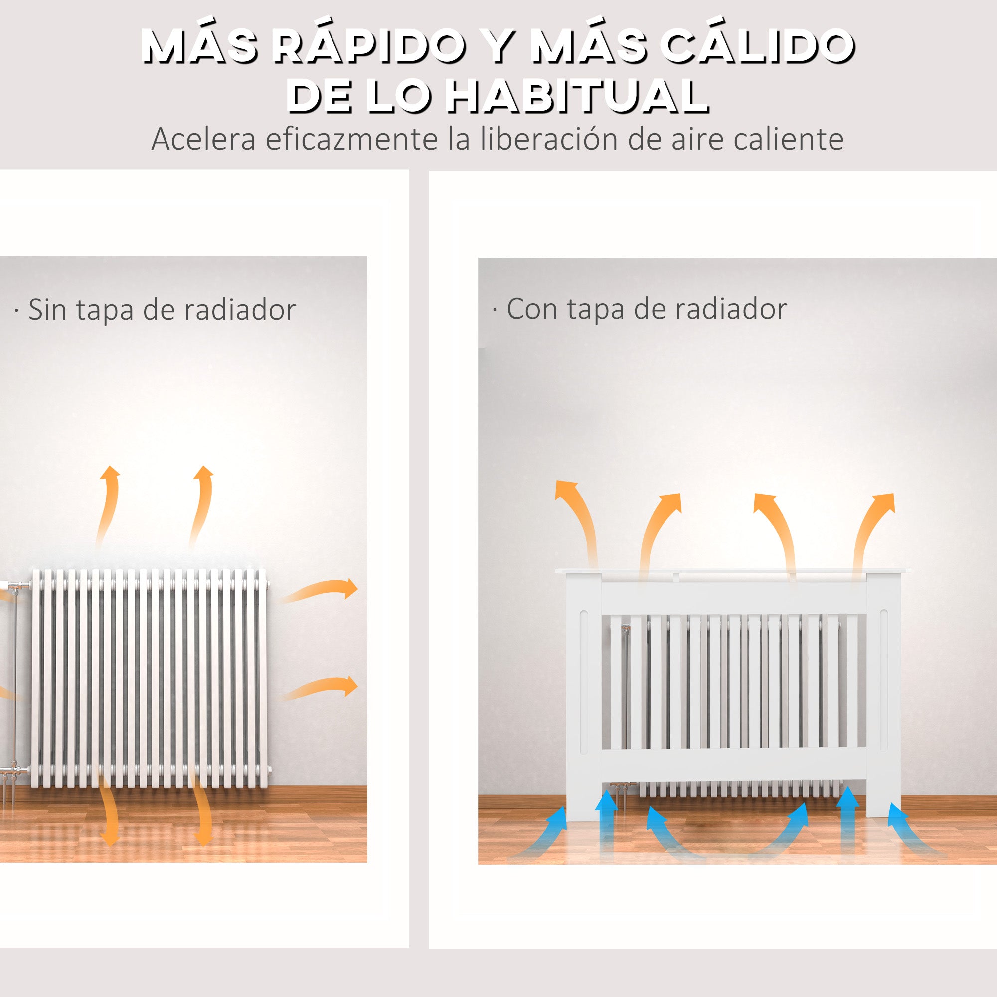 Radiator Cover Modern Radiator Cover Made of MDF for Living Room Bedroom 112x19x81cm White