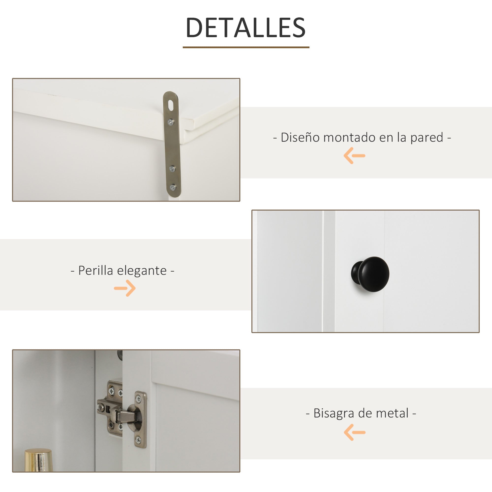 Bathroom Wall Cabinet Multifunctional Space-Saving Cabinet with 3 Open Levels 1 Door Adjustable Shelf Anti-tip 53x14.5x50.5 cm White