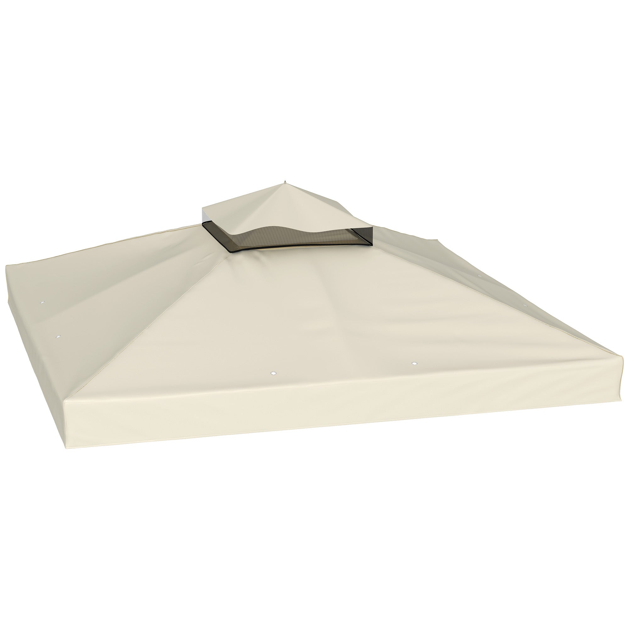 Replacement Canopy for Pavilion 3 x 3 m, water-resistant pavilion roof, double-tier replacement cover for garden pavilion, parts made of Oxford fabric, 370 g/m², Cream White
