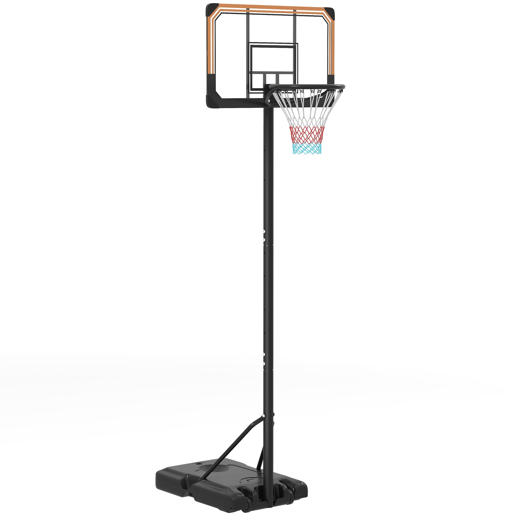 SPORTNOW Basketball Hoop Outdoor with Stand, 182-213 cm Height Adjustable Basketball Stand with Wheels, Stand Base with Water Sand, Basketball System for Teenagers, Adults, in Backyards, Gardens