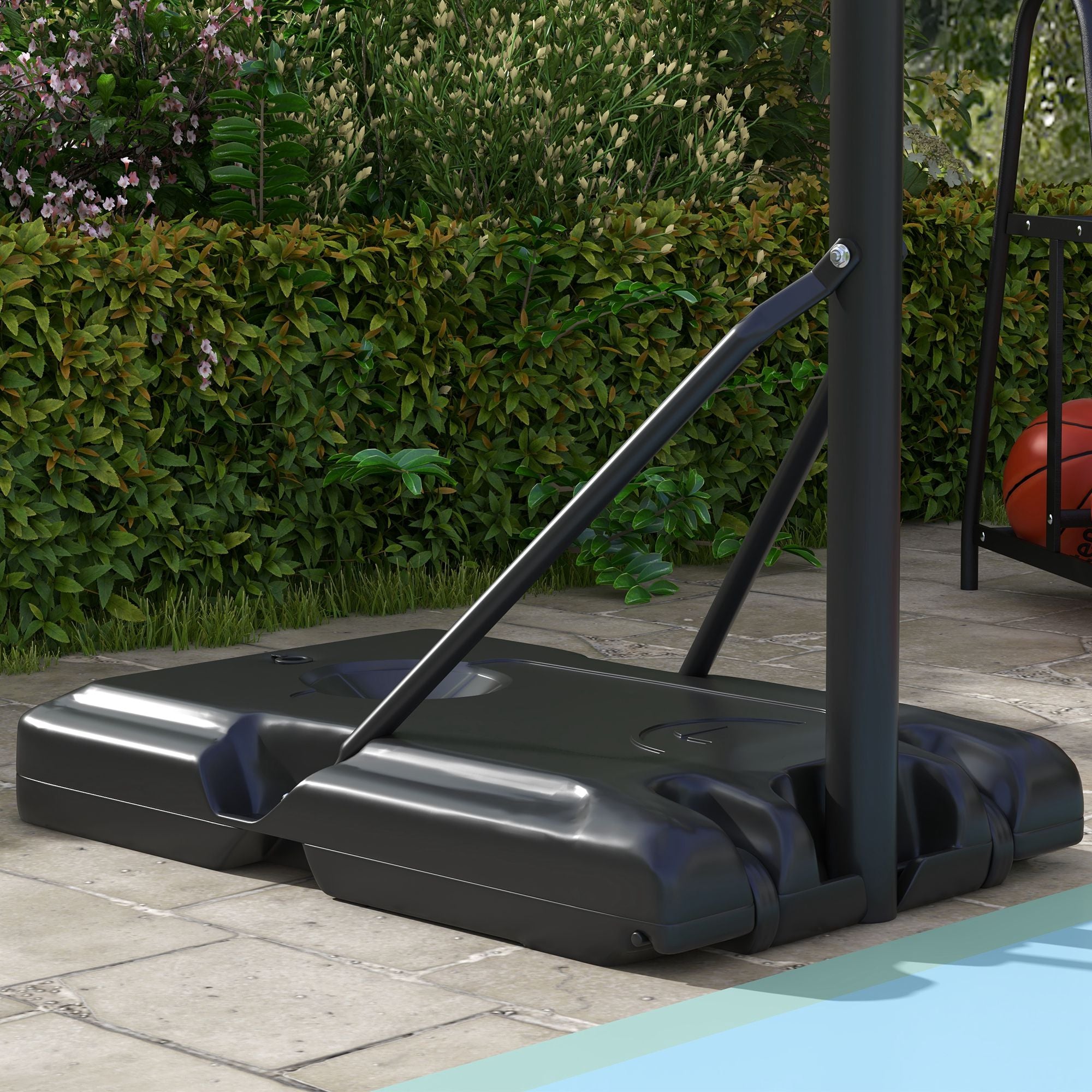 SPORTNOW Basketball Hoop Outdoor with Stand, 182-213 cm Height Adjustable Basketball Stand with Wheels, Stand Base with Water Sand, Basketball System for Teenagers, Adults, in Backyards, Gardens