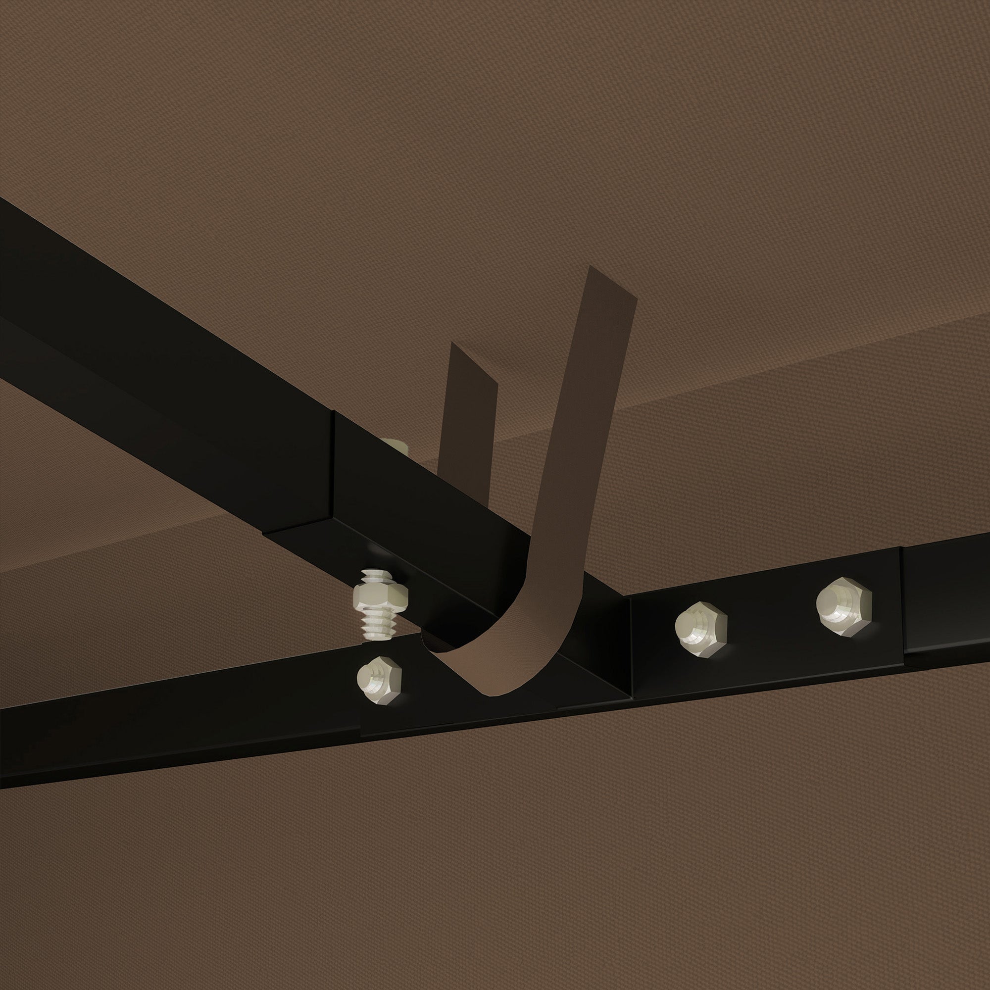 Replacement Roof for 3x3m Garden Gazebo, Water-Resistant Gazebo Cover in Brown Oxford 600D Fabric 370g/㎡ Anti-UV 30+ with 8 Drainage Holes