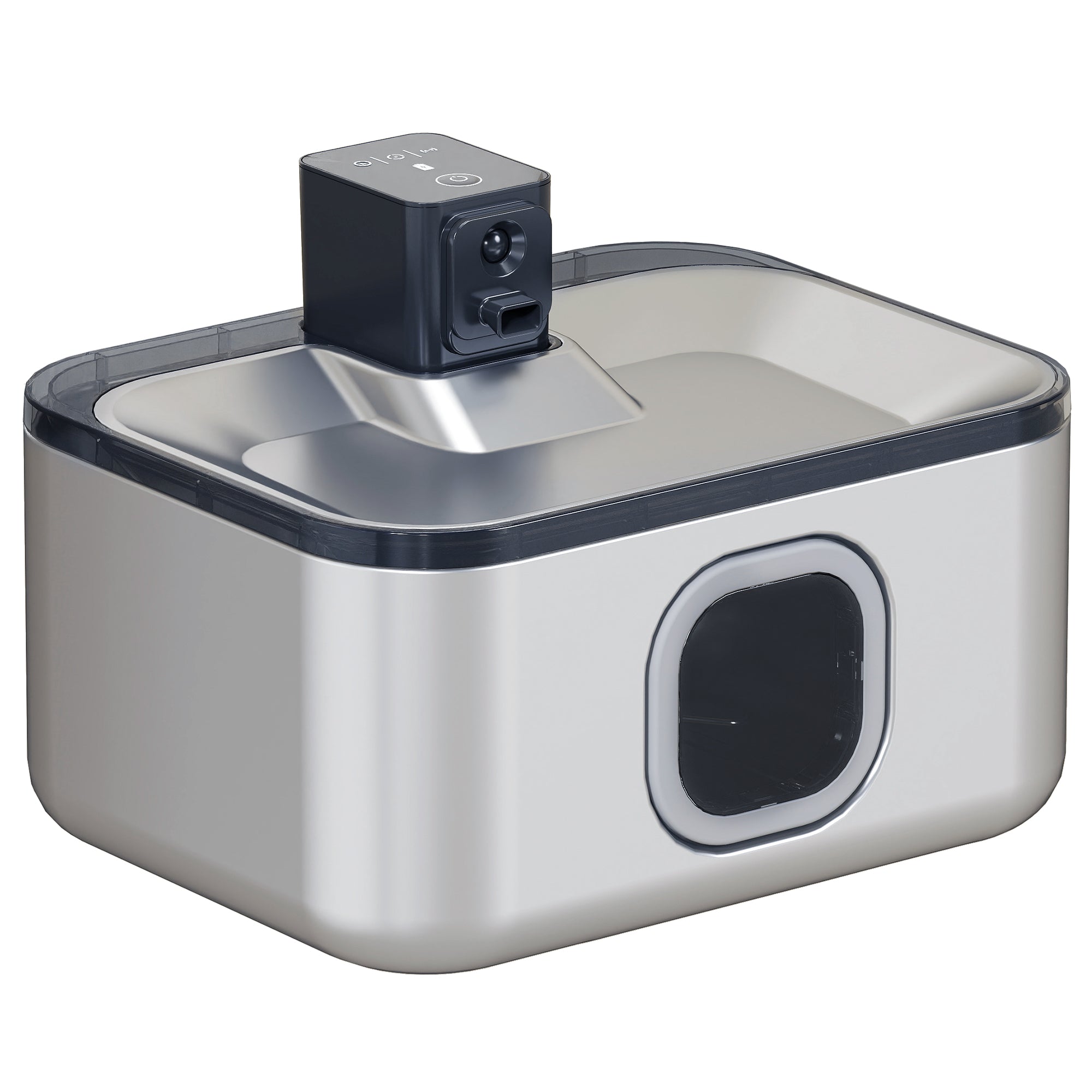 Stainless Steel Cordless Cat Fountain 5L Cat Water Dispenser Automatic Water Fountain for Multiple Pets with LED Light Super Silent Pump Motion Sensor and 3-Stage Filter