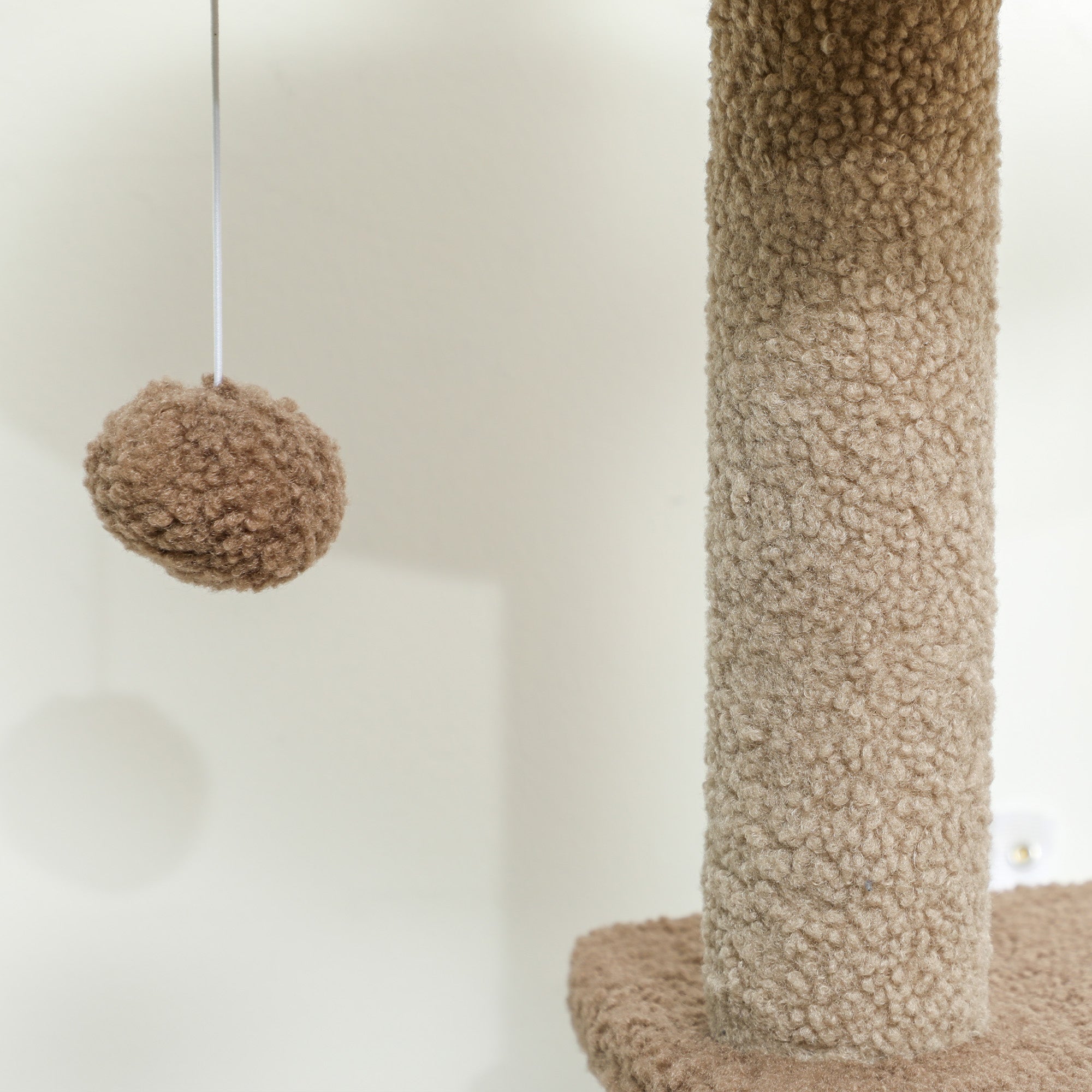 Cat Scratching Tree Height 133 cm Cat Tree Tower with Nest Platforms Hanging Ball and Jute Post Brown