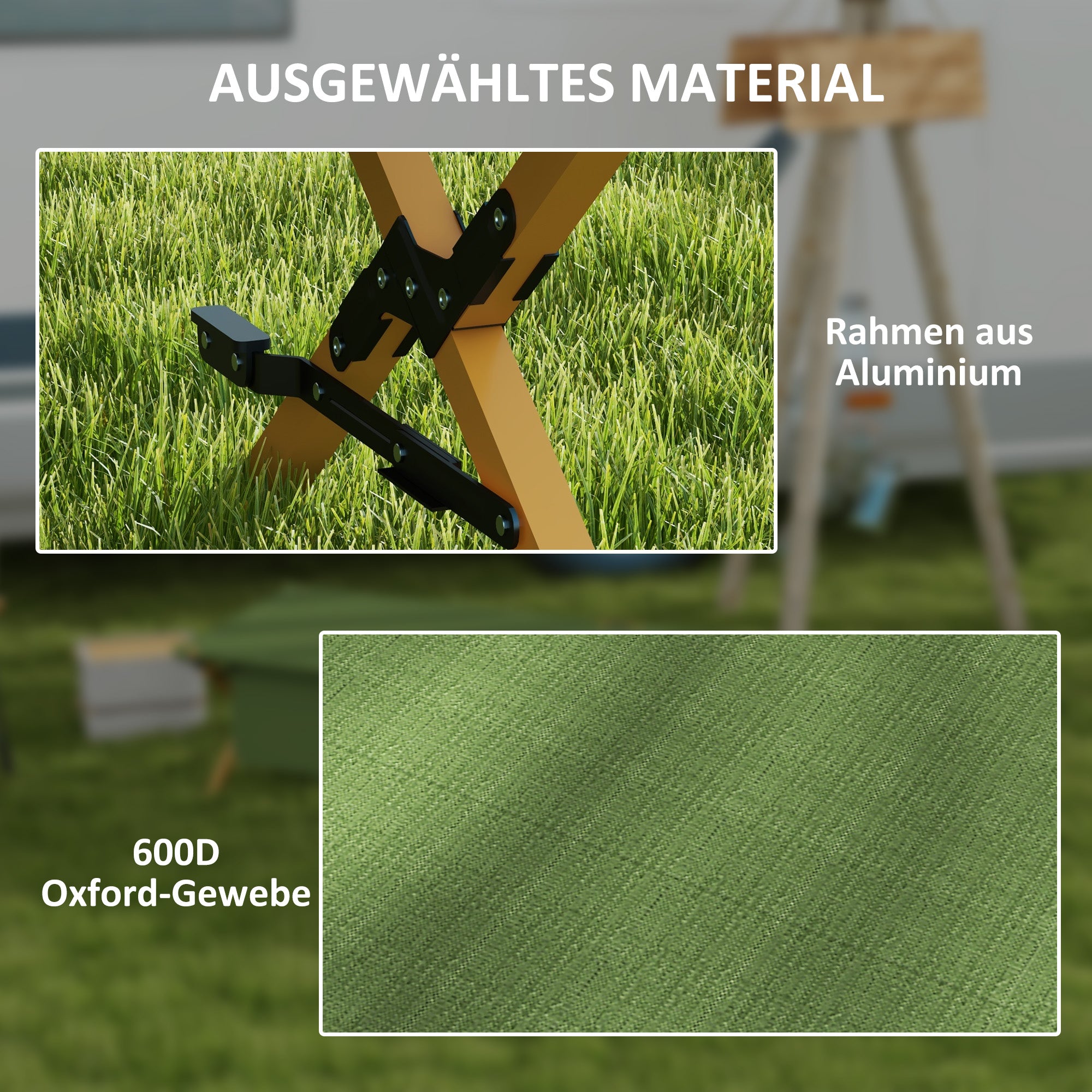 Sun Lounger, Garden Lounger, Folding Chair with Side Pocket, Recliner, for Garden, Balcony, Oxford, Dark Green, 196 x 64 x 45 cm