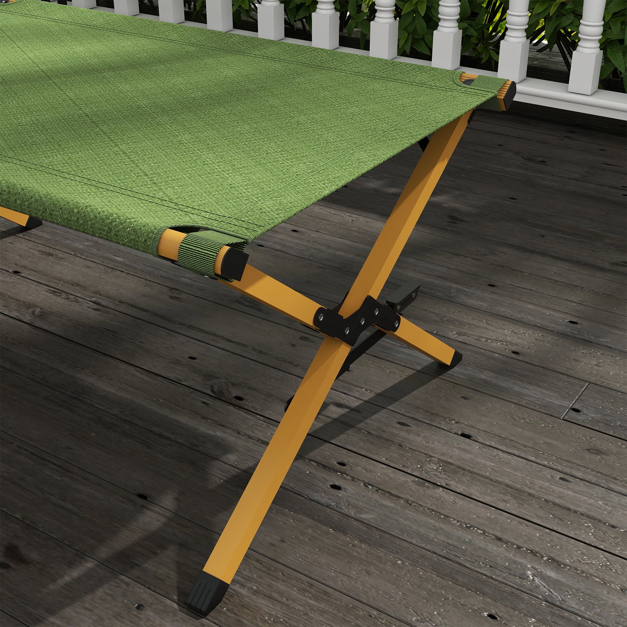 Sun Lounger, Garden Lounger, Folding Chair with Side Pocket, Recliner, for Garden, Balcony, Oxford, Dark Green, 196 x 64 x 45 cm