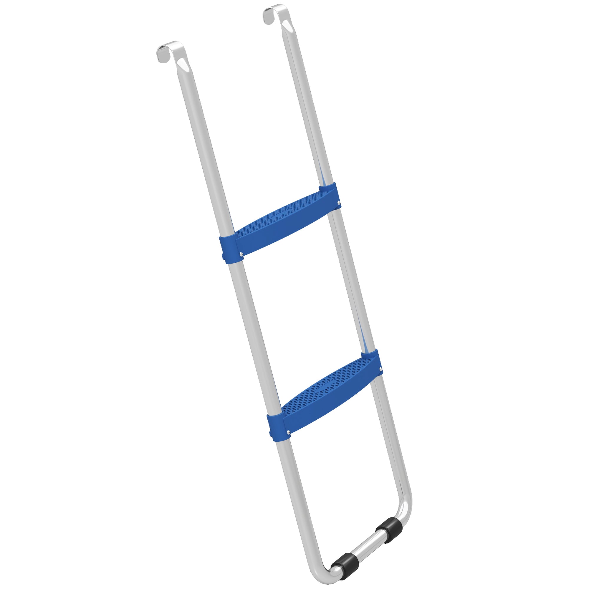 SPORTNOW 2-Step Trampoline Ladder — Wide Anti-Slip Steps, Universal Hook, Galvanized Steel U-Base, 330 lb Capacity, Blue