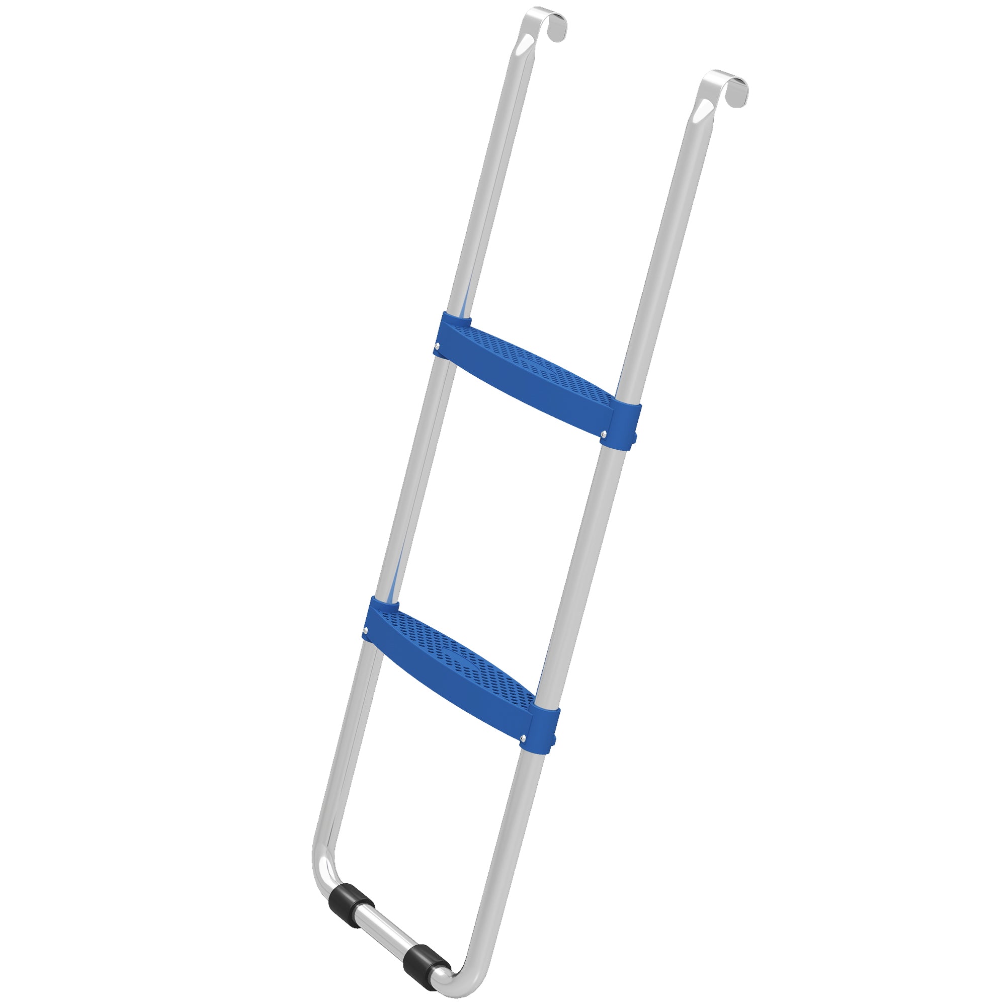 SPORTNOW 2-Step Trampoline Ladder — Wide Anti-Slip Steps, Universal Hook, Galvanized Steel U-Base, 330 lb Capacity, Blue