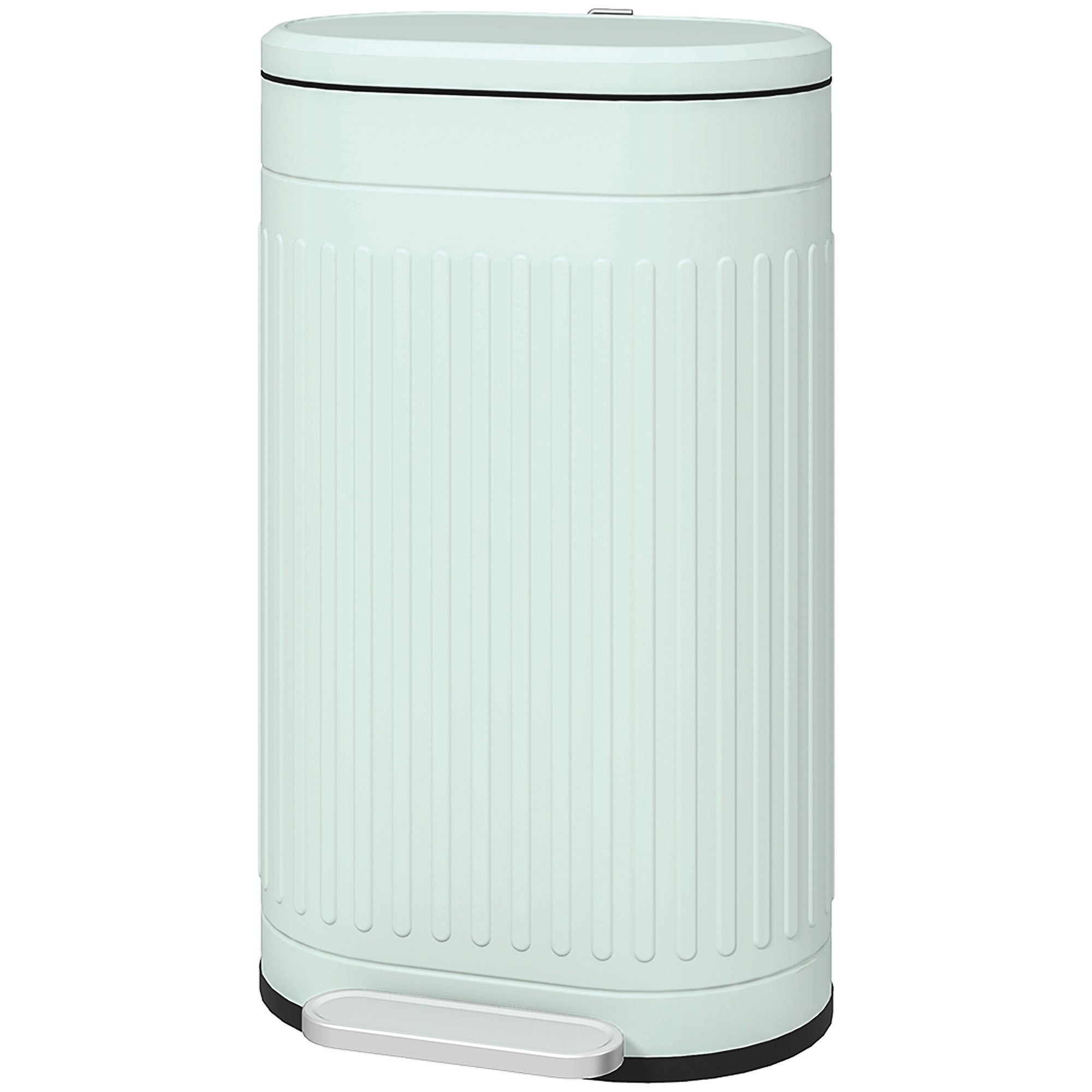 30L Pedal Bin with Removable Inner Bucket & Soft-Close Lid, Fingerprint-Resistant, Green (36.5 x 31.2 x 60.8 cm)