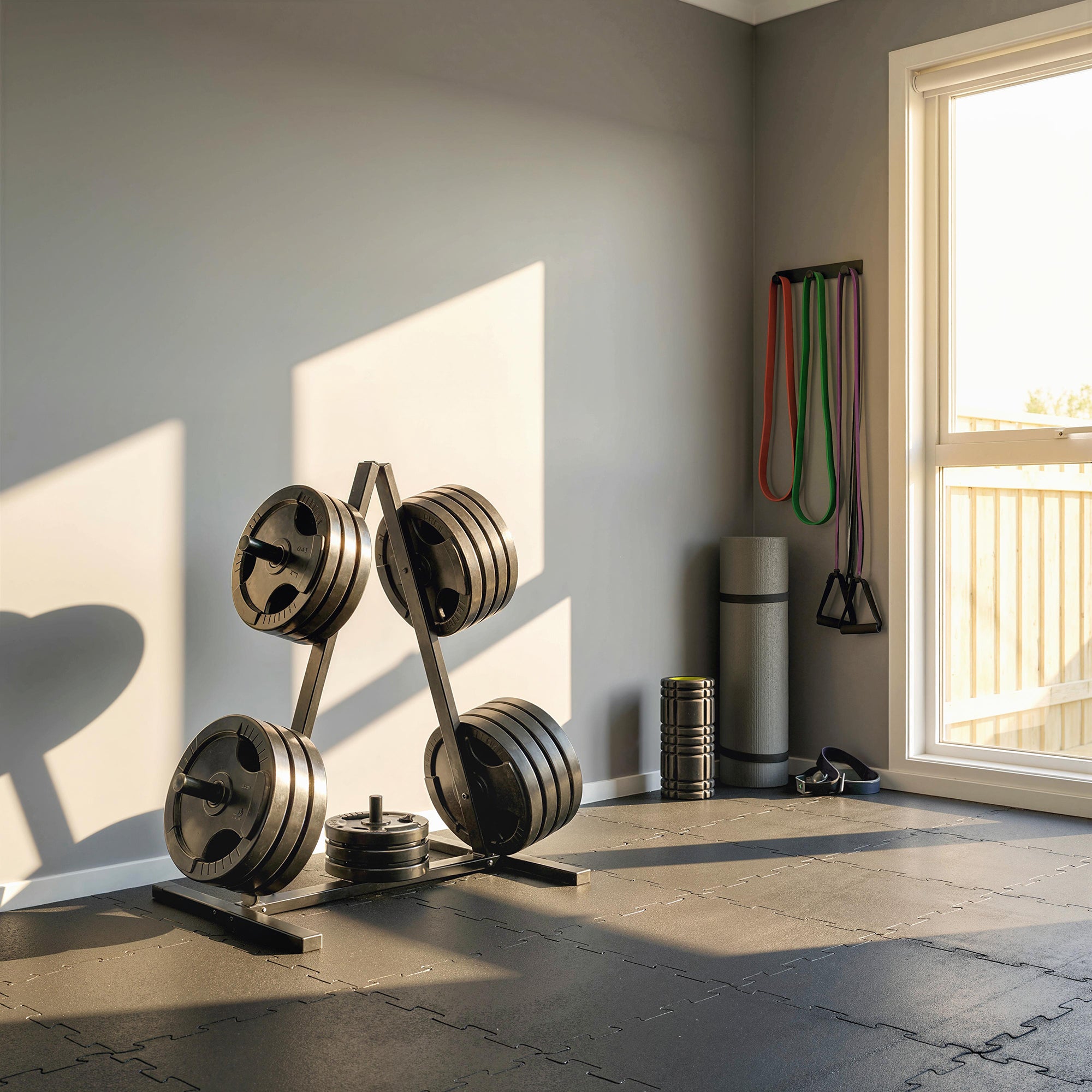 SPORTNOW Weight Plate Rack for 1 in (2.5 cm) Plates — 200 kg (441 lb) Capacity — Home Gym Storage