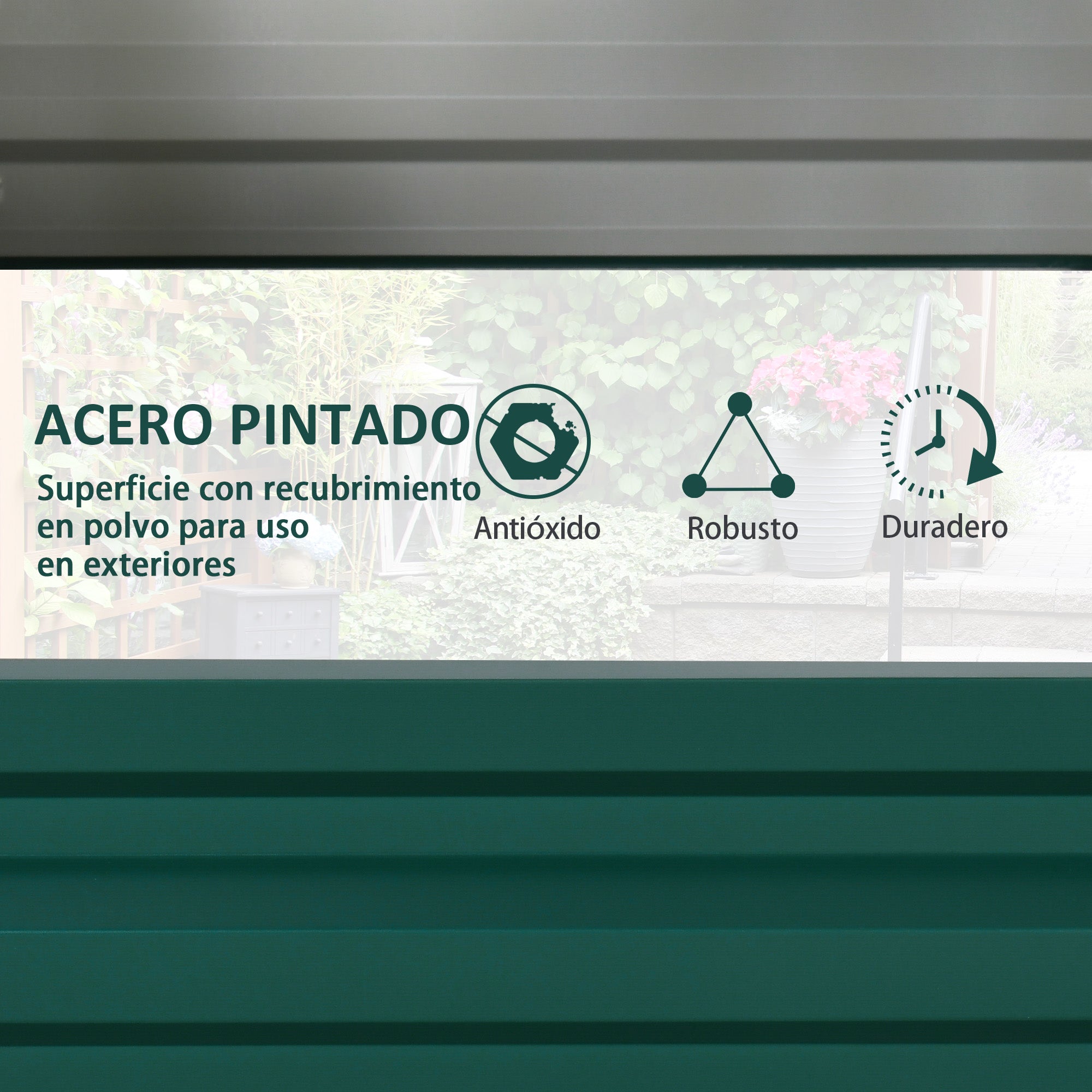 Raised Galvanized Steel Planter Urban Garden for Growing Plants Flowers Herbs Outdoor Rectangular Planter with Open Bottom 120x60x30.5 cm Green